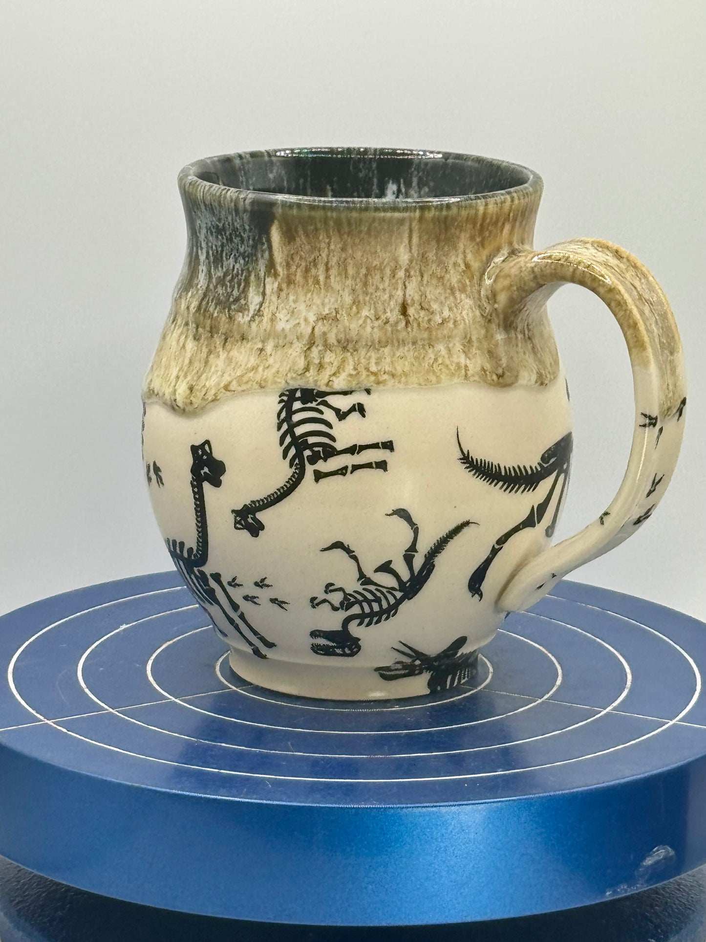 Dino Skeletons in Amber Stoneware Coffee and Tea Mug