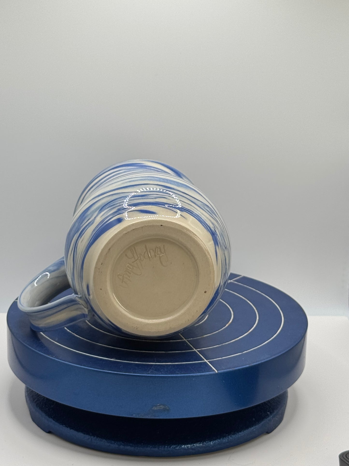 Swirly Blue and White Stoneware Coffee and Tea Mug