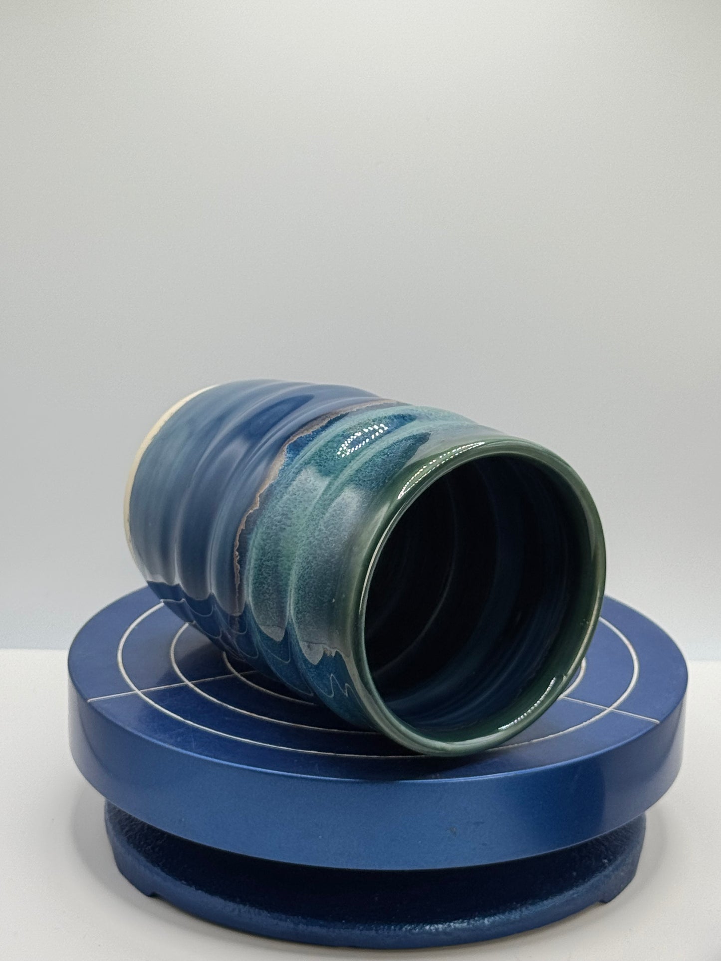 Stormy Blue and Green Stoneware Tumbler