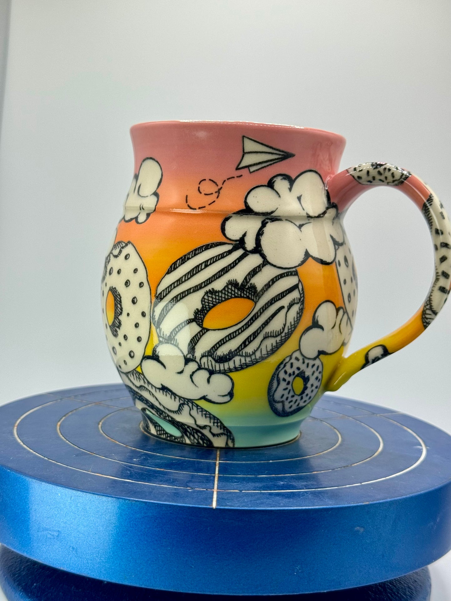 Rainbow Donut + Cloud Stoneware Coffee and Tea Mug