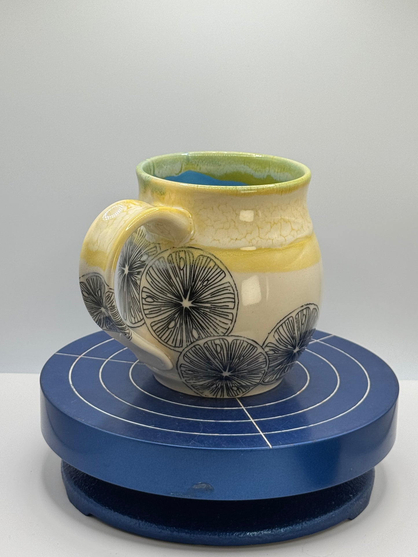 Yellow Citrus Slices Stoneware Coffee and Tea Mug