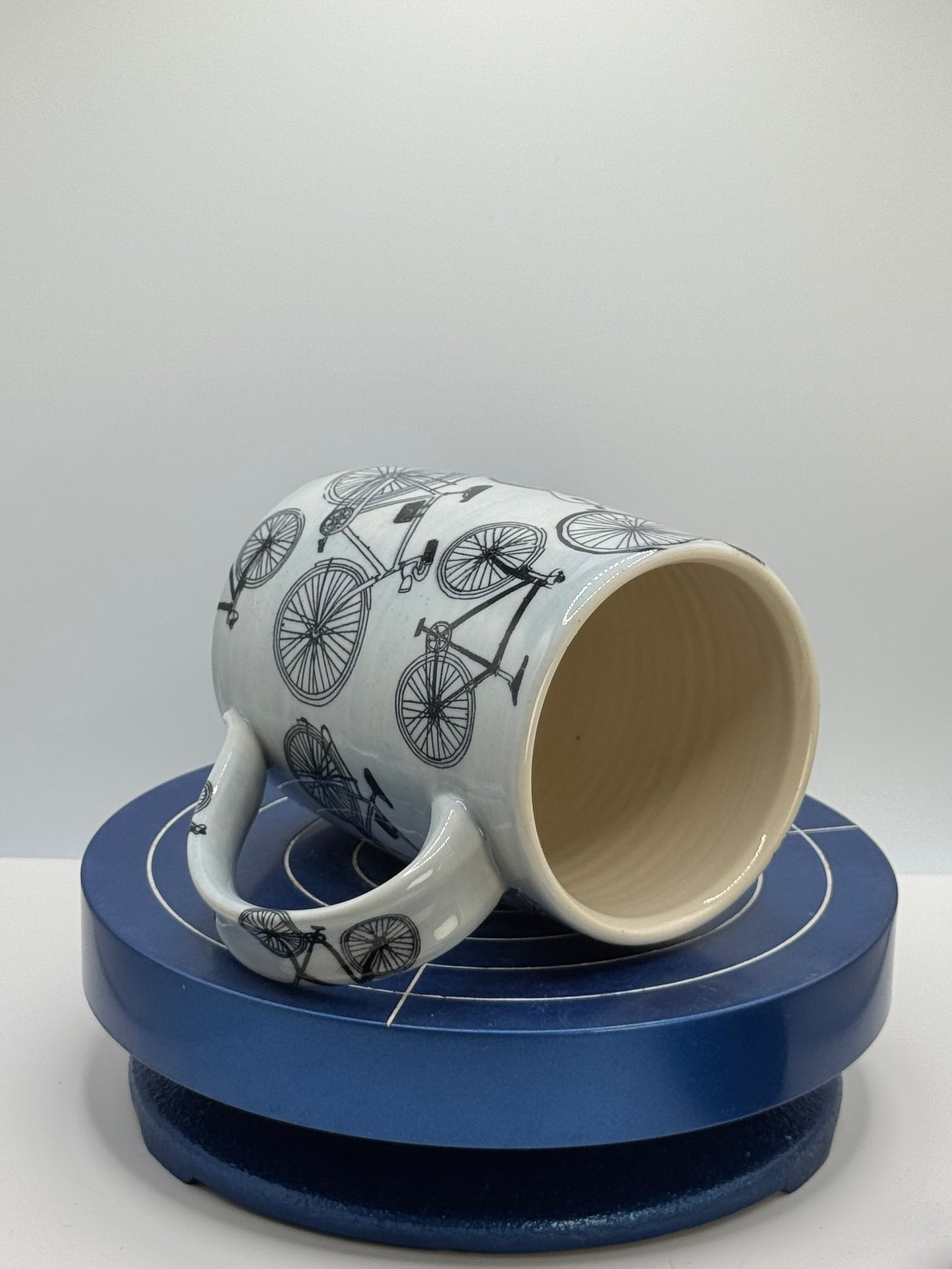 Blue and Black Bicycles Stoneware Coffee and Tea Mug