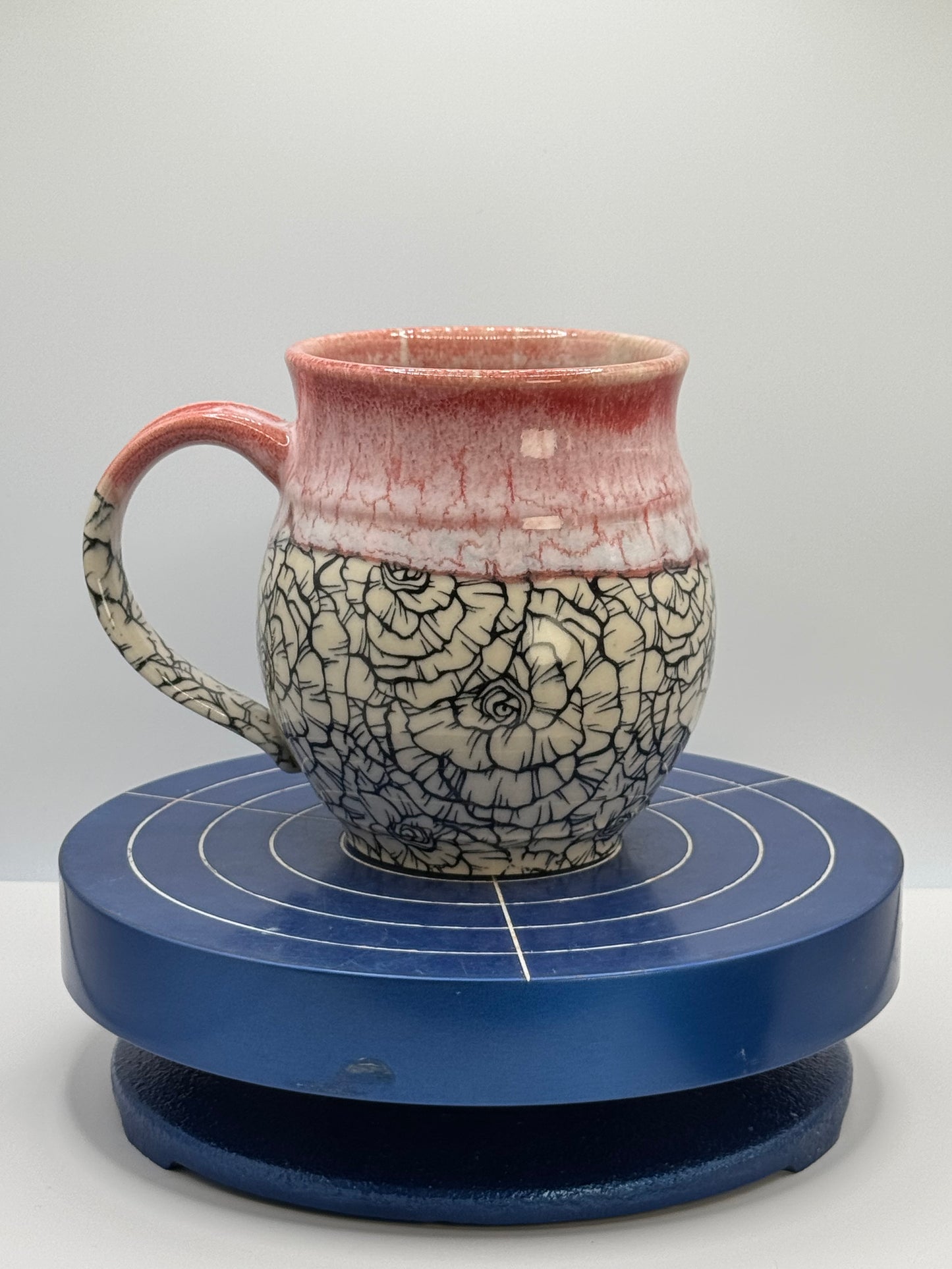 Red Rose Stoneware Coffee and Tea Mug