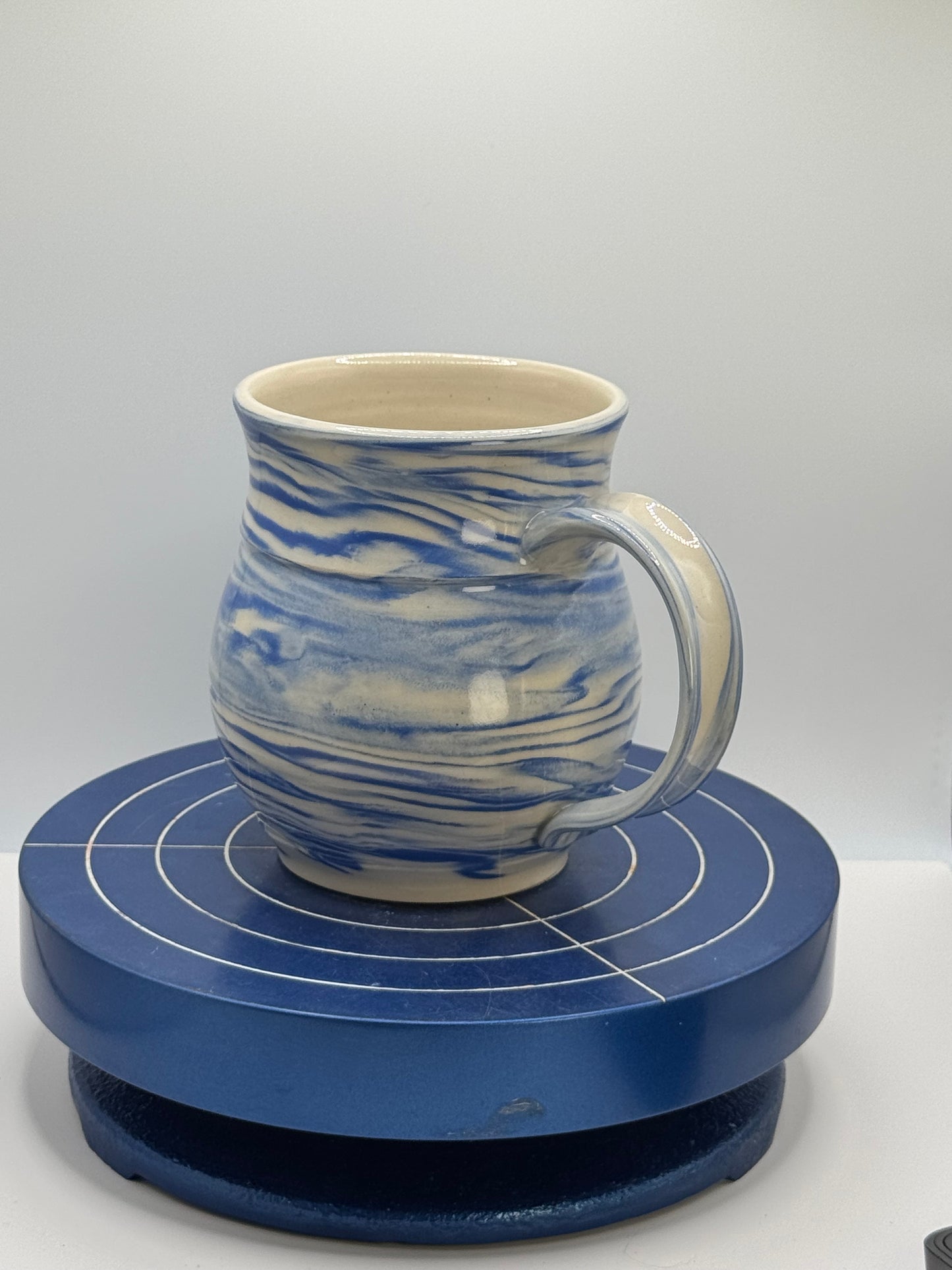 Swirly Blue and White Stoneware Coffee and Tea Mug