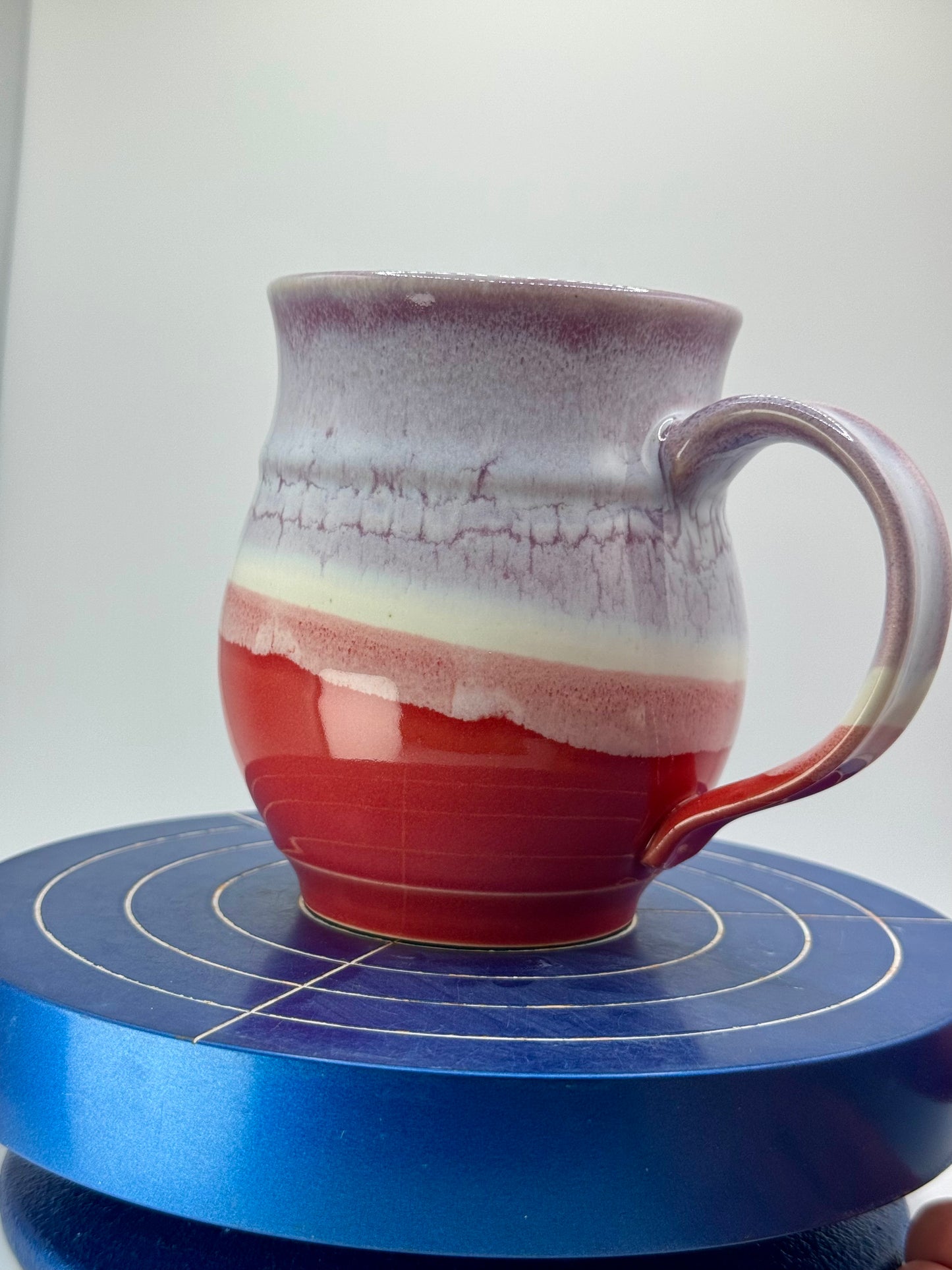 Purple and Red Stoneware Coffee and Tea Mug