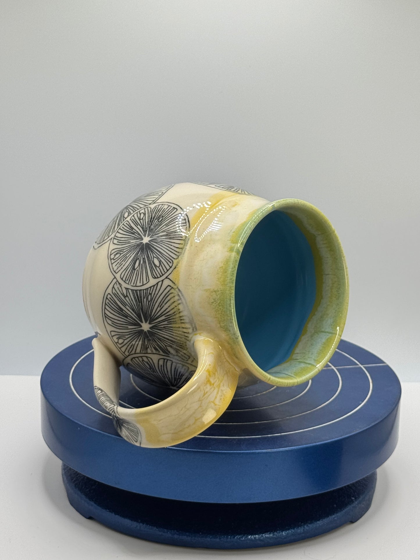 Yellow Citrus Slices Stoneware Coffee and Tea Mug