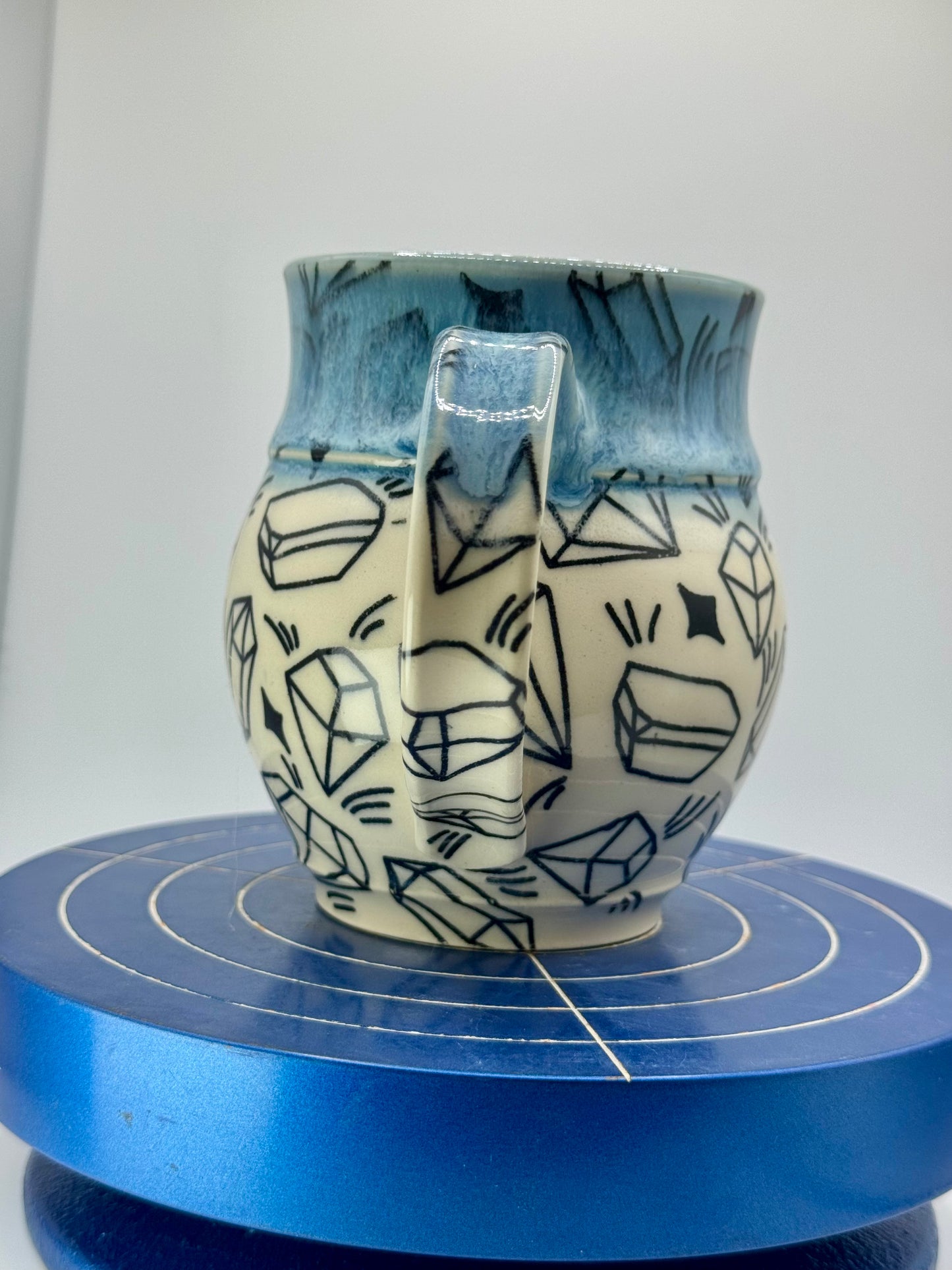 Blue Sapphire Gemstone Stoneware Coffee and Tea Mug