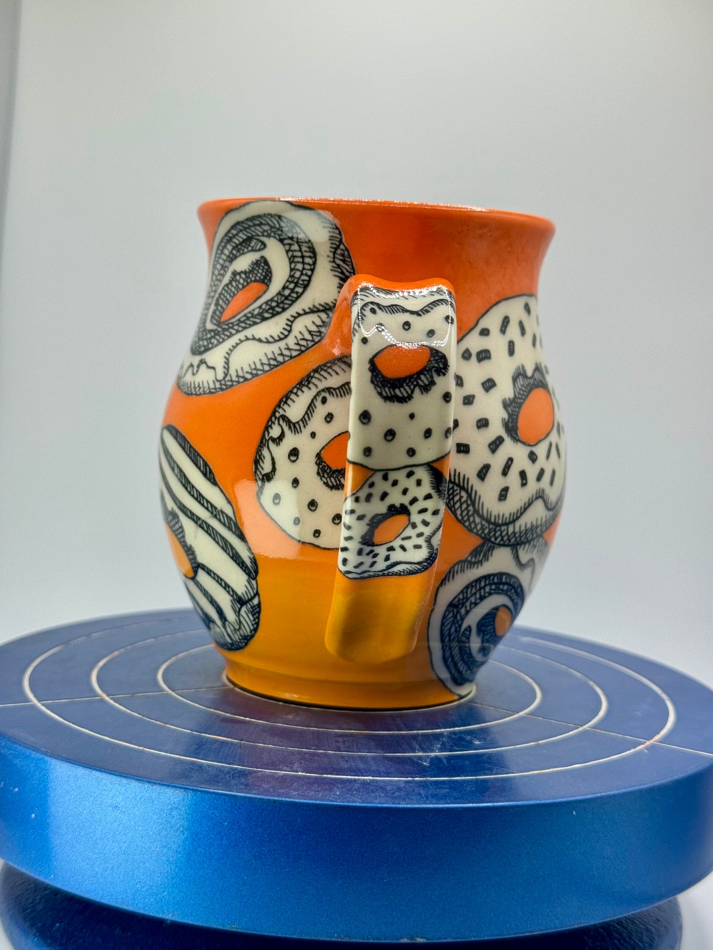 Orange Ombre Donut Stoneware Coffee and Tea Mug
