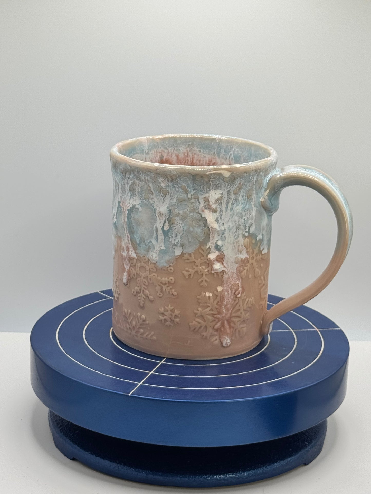 Soft Pink Embossed Snowflake Coffee and Tea Mug