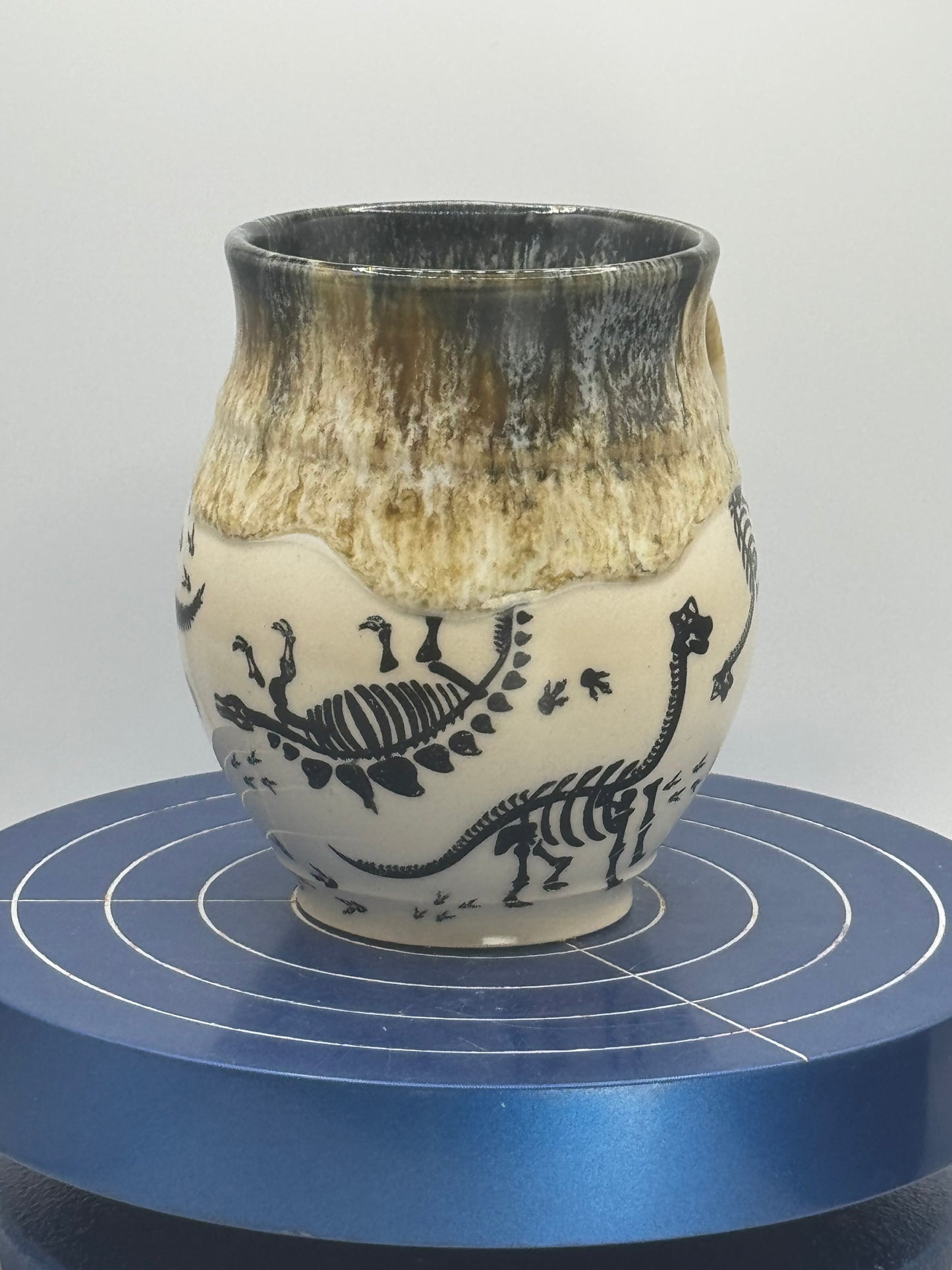 Dino Skeletons in Amber Stoneware Coffee and Tea Mug