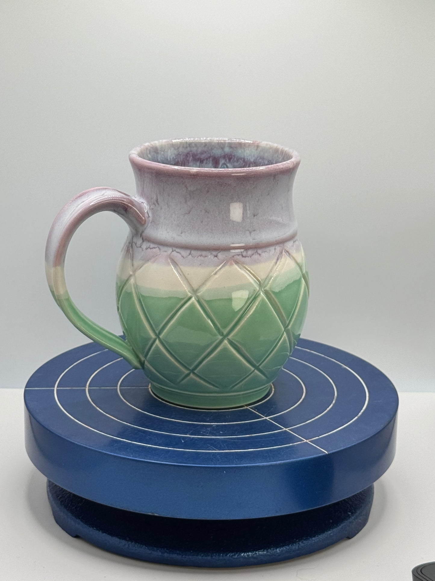Carved Stoneware Coffee and Tea Mug