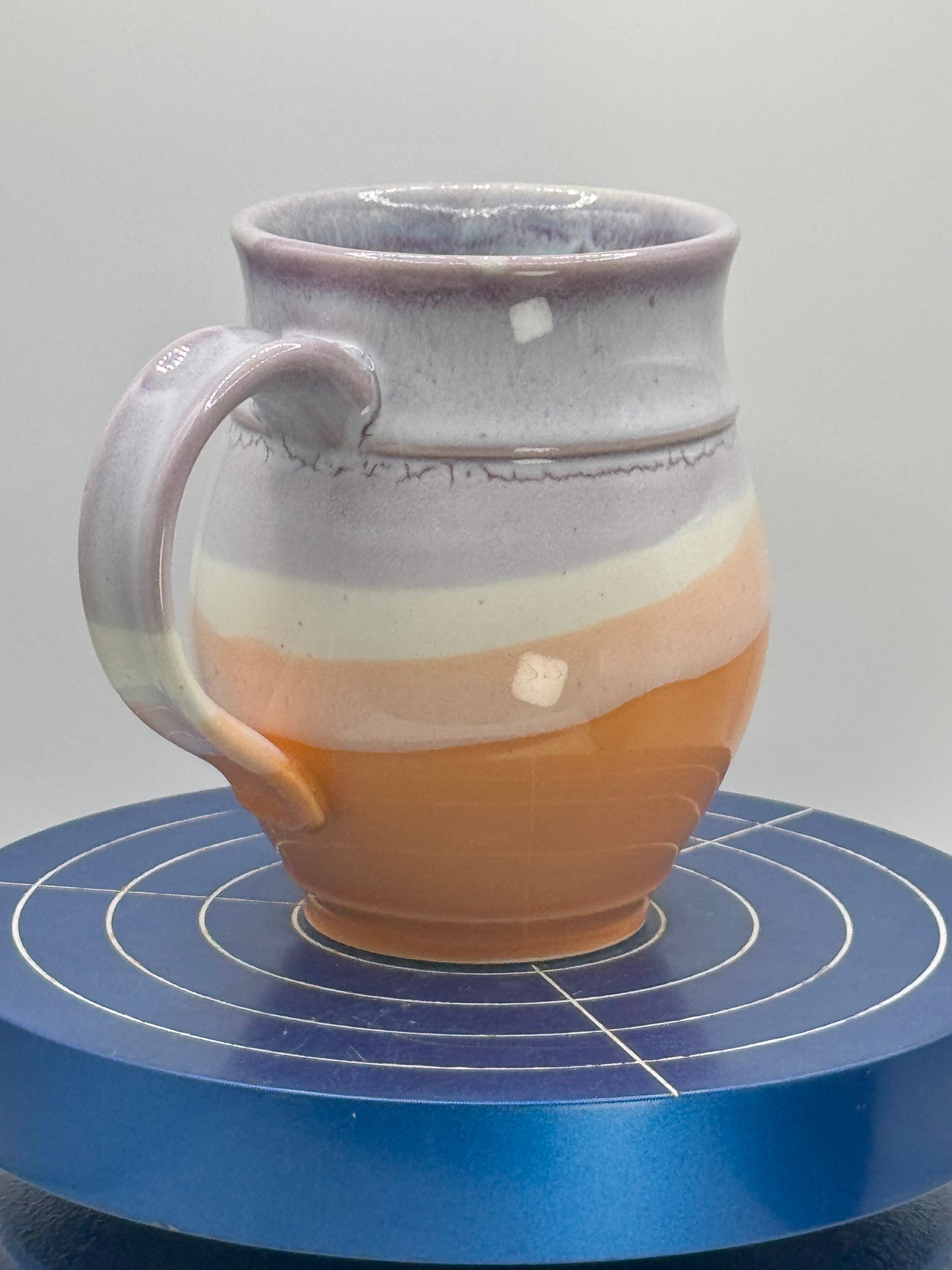 Purple and Orange Stoneware Coffee and Tea Mug