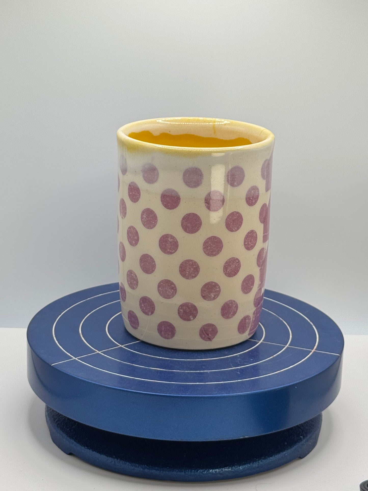 Houndstooth and Dots Stoneware Coffee and Tea Cup