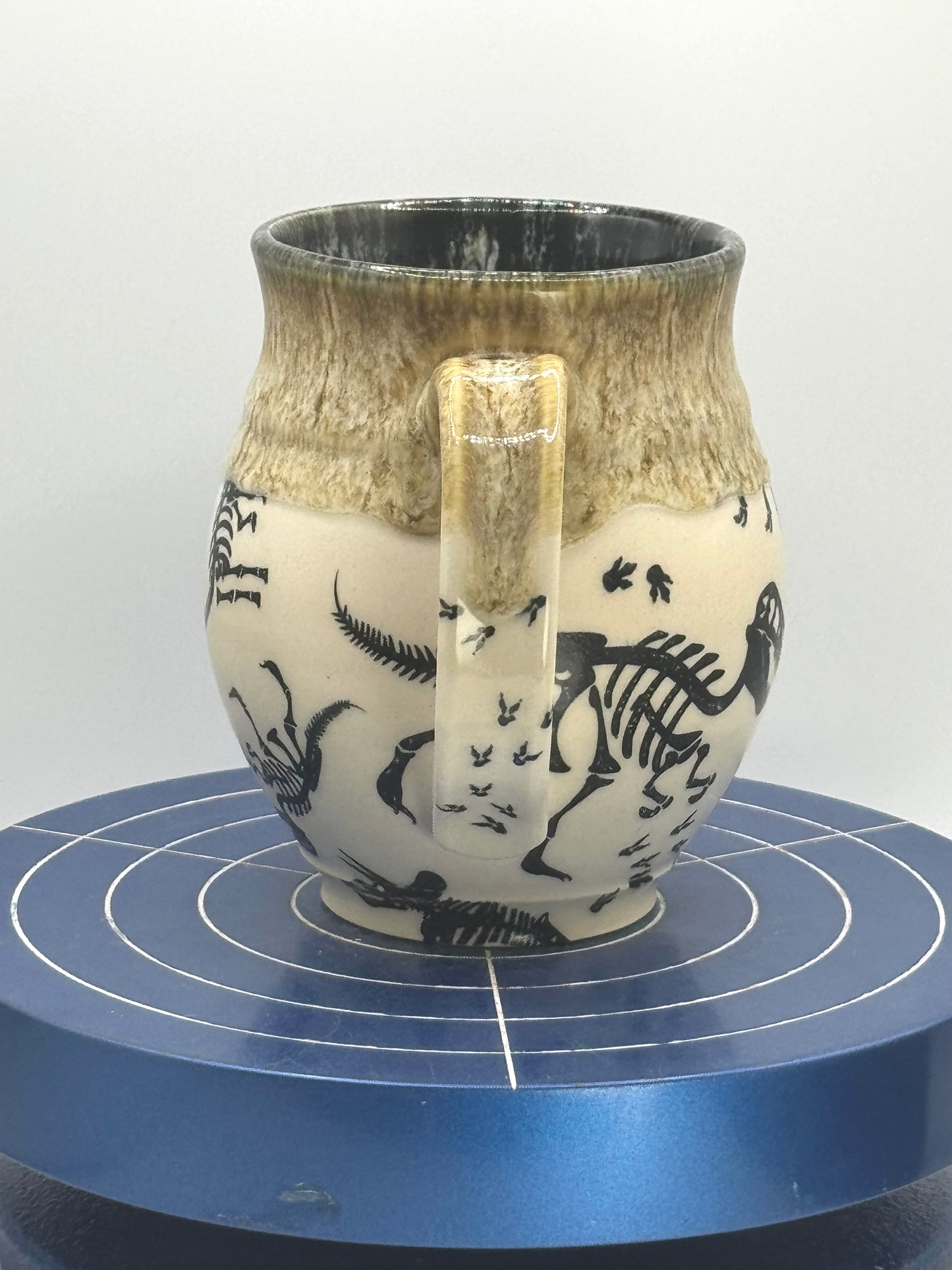 Dino Skeletons in Amber Stoneware Coffee and Tea Mug