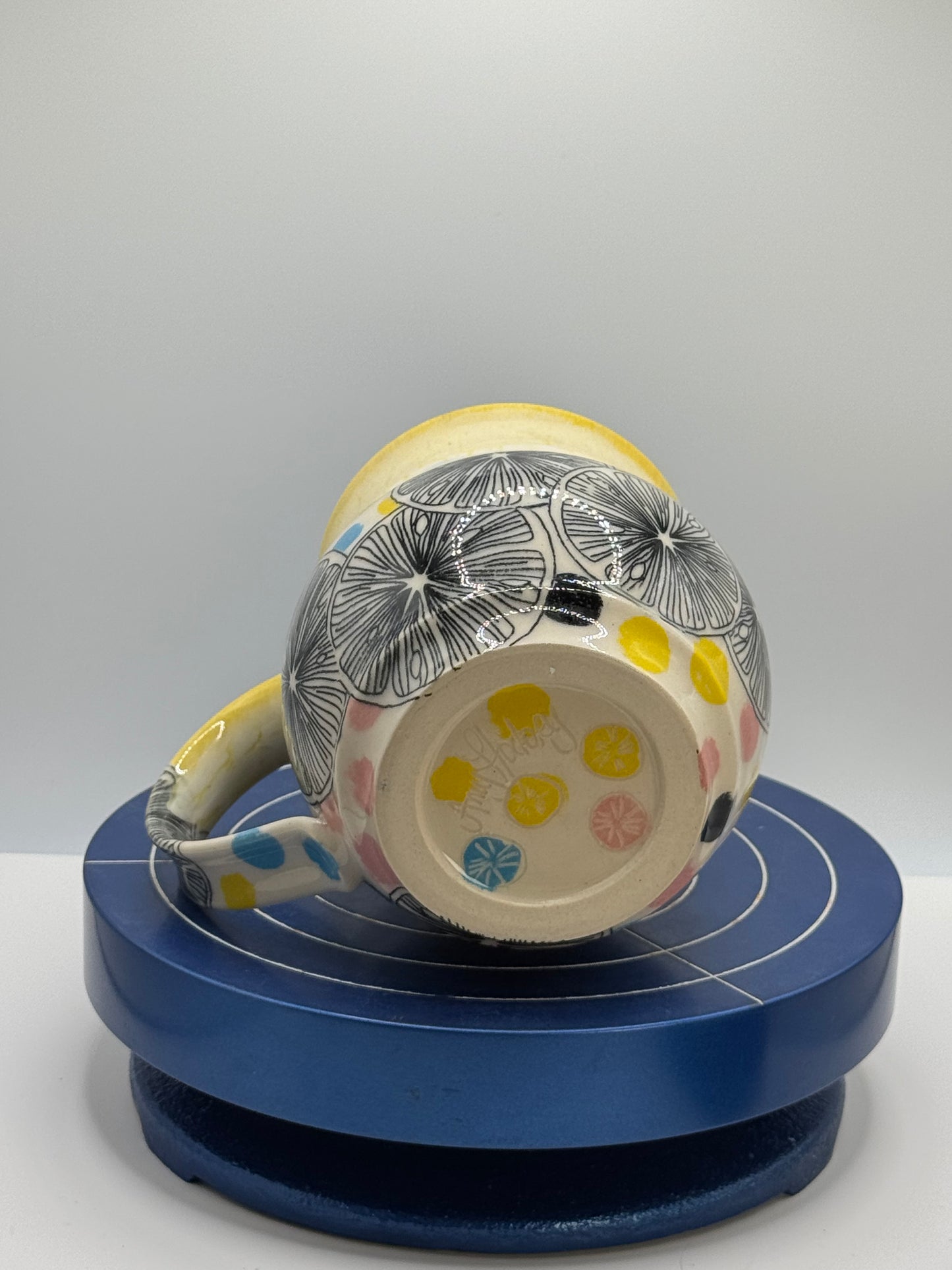 Citrus and Polka Dot Stoneware Coffee and Tea Mug
