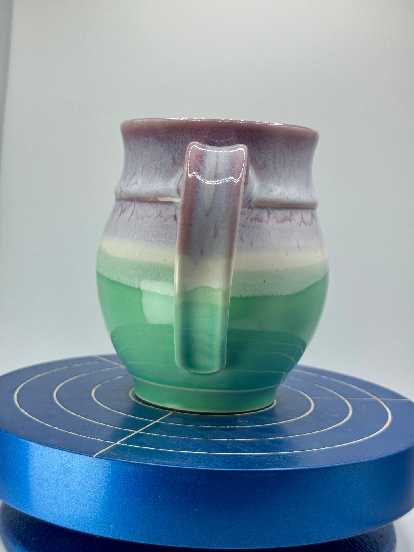 Purple and Green Stoneware Coffee and Tea Mug