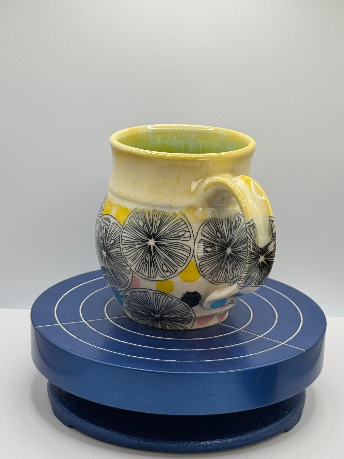 Citrus and Polka Dot Stoneware Coffee and Tea Mug