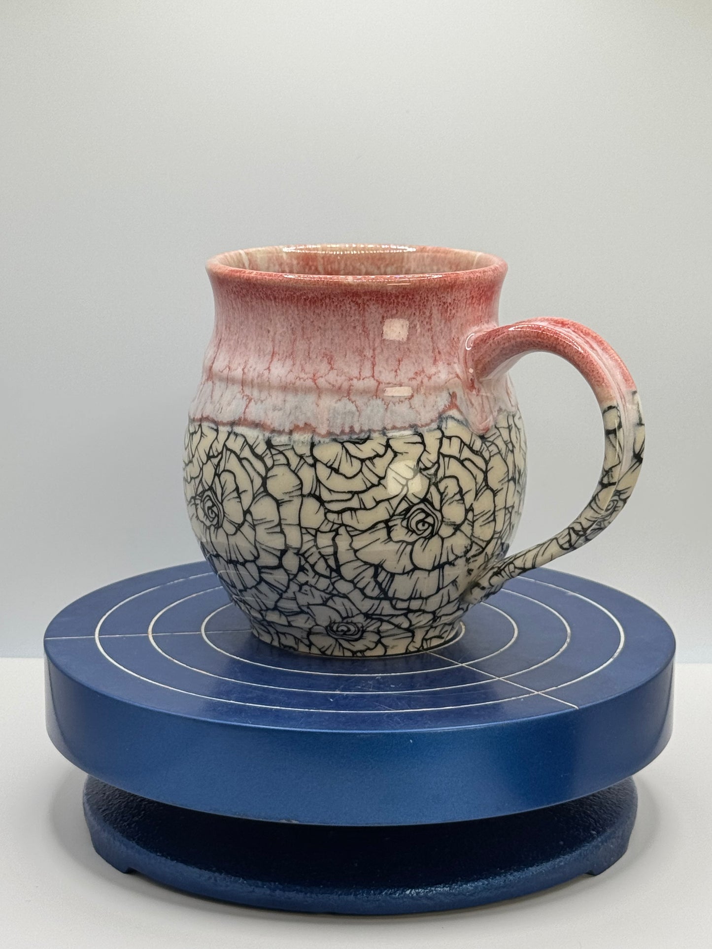 Red Rose Stoneware Coffee and Tea Mug