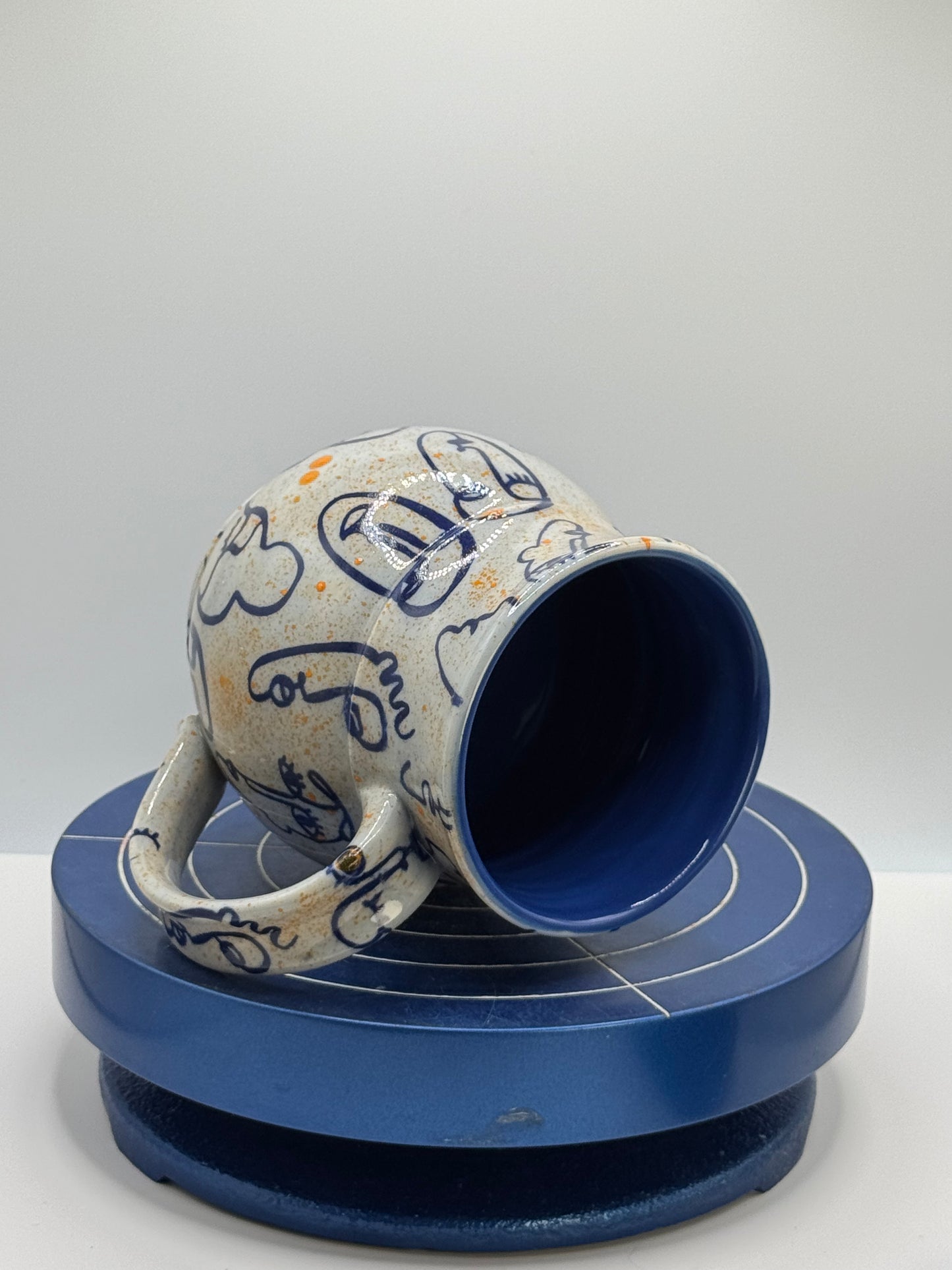 Painted Faces Stoneware Coffee and Tea Mug