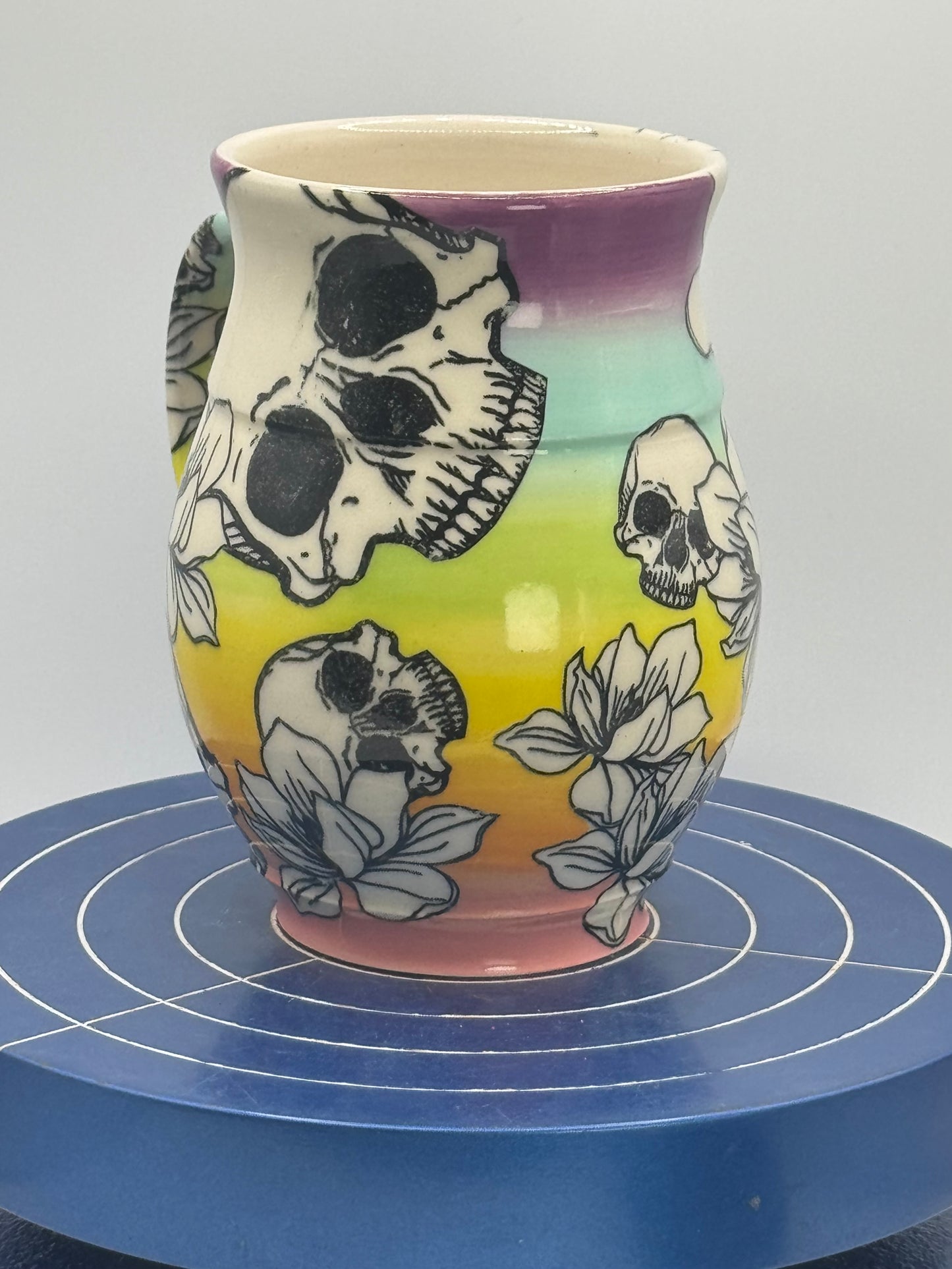Flowers and Skulls Stoneware Coffee and Tea Mug