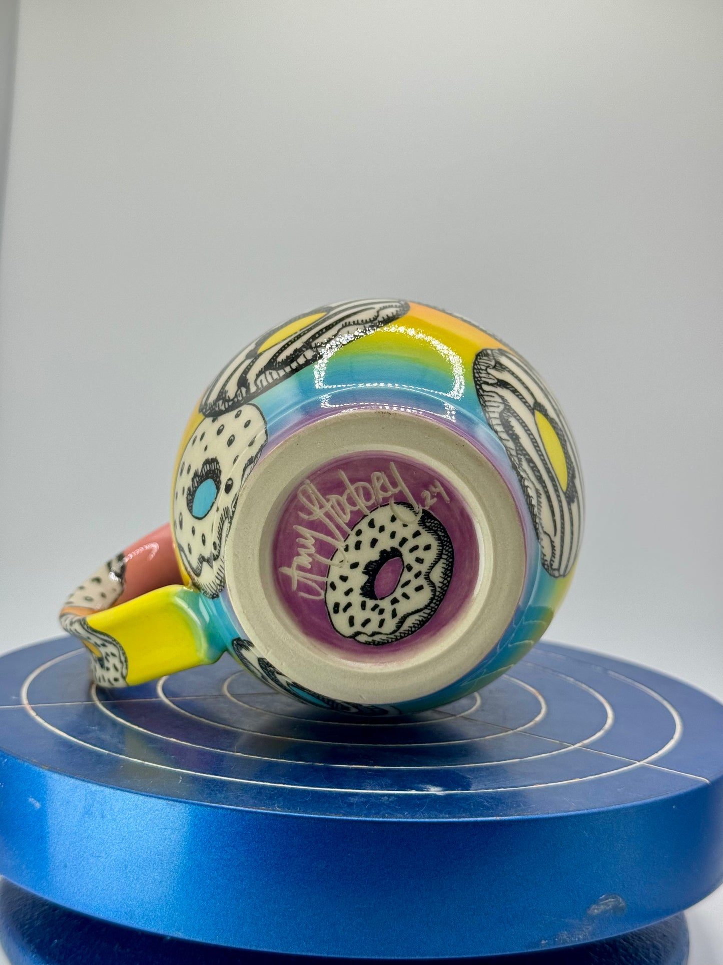Rainbow Donut Stoneware Coffee and Tea Mug