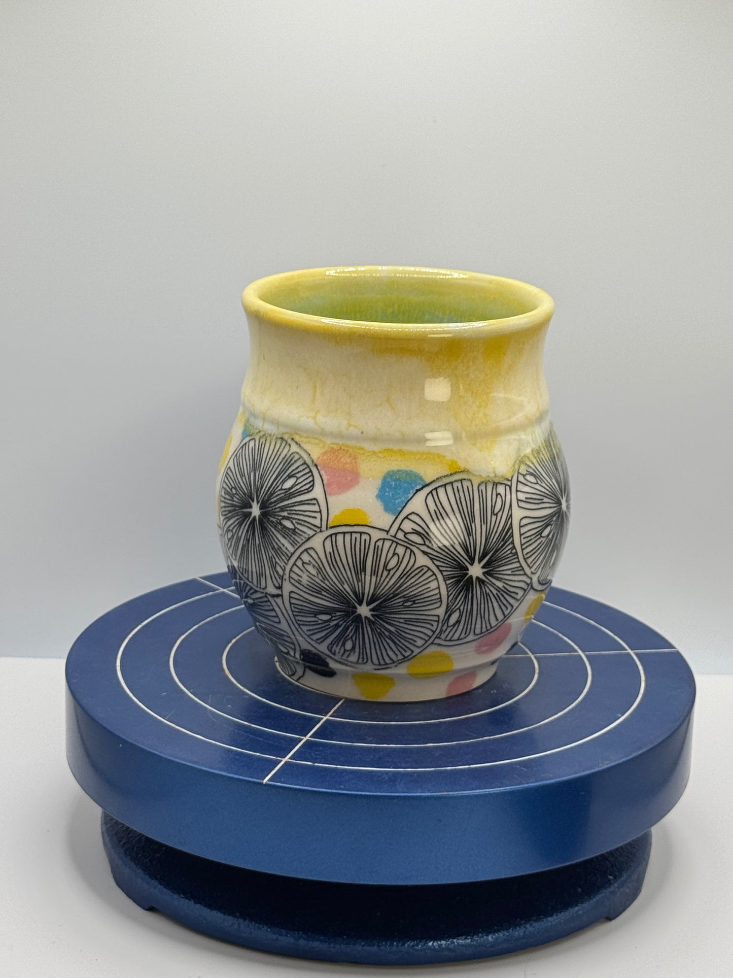 Citrus and Polka Dot Stoneware Coffee and Tea Mug
