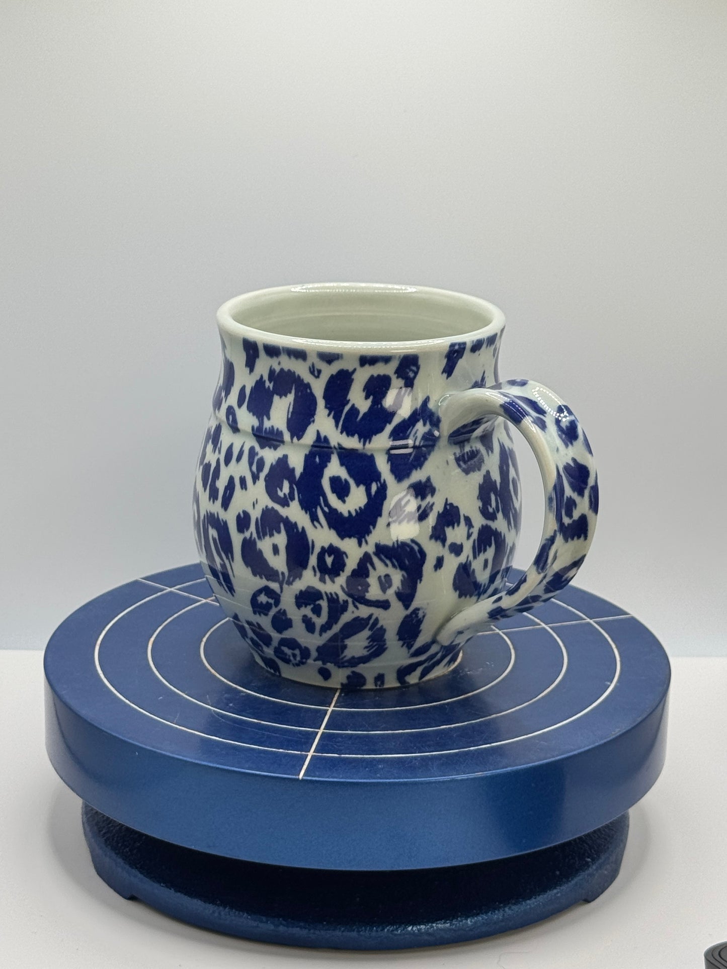 Blue Cheetah Stoneware Coffee and Tea Mug