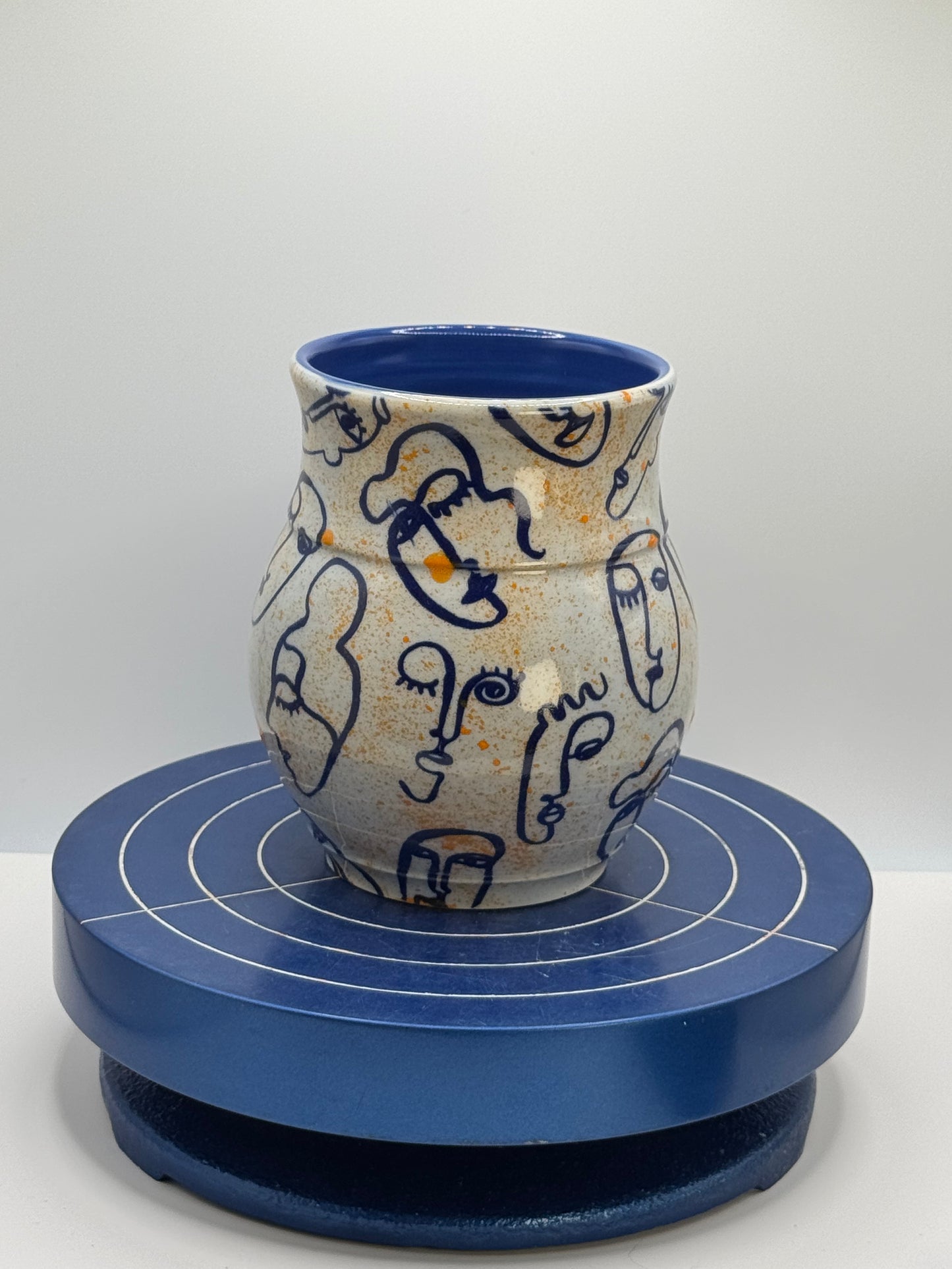 Painted Faces Stoneware Coffee and Tea Mug