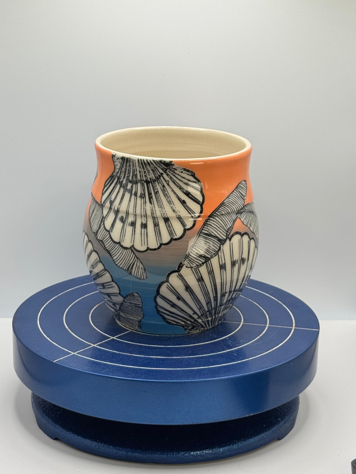 Shells and Banana Leaves Ombré Stoneware Coffee and Tea Mug