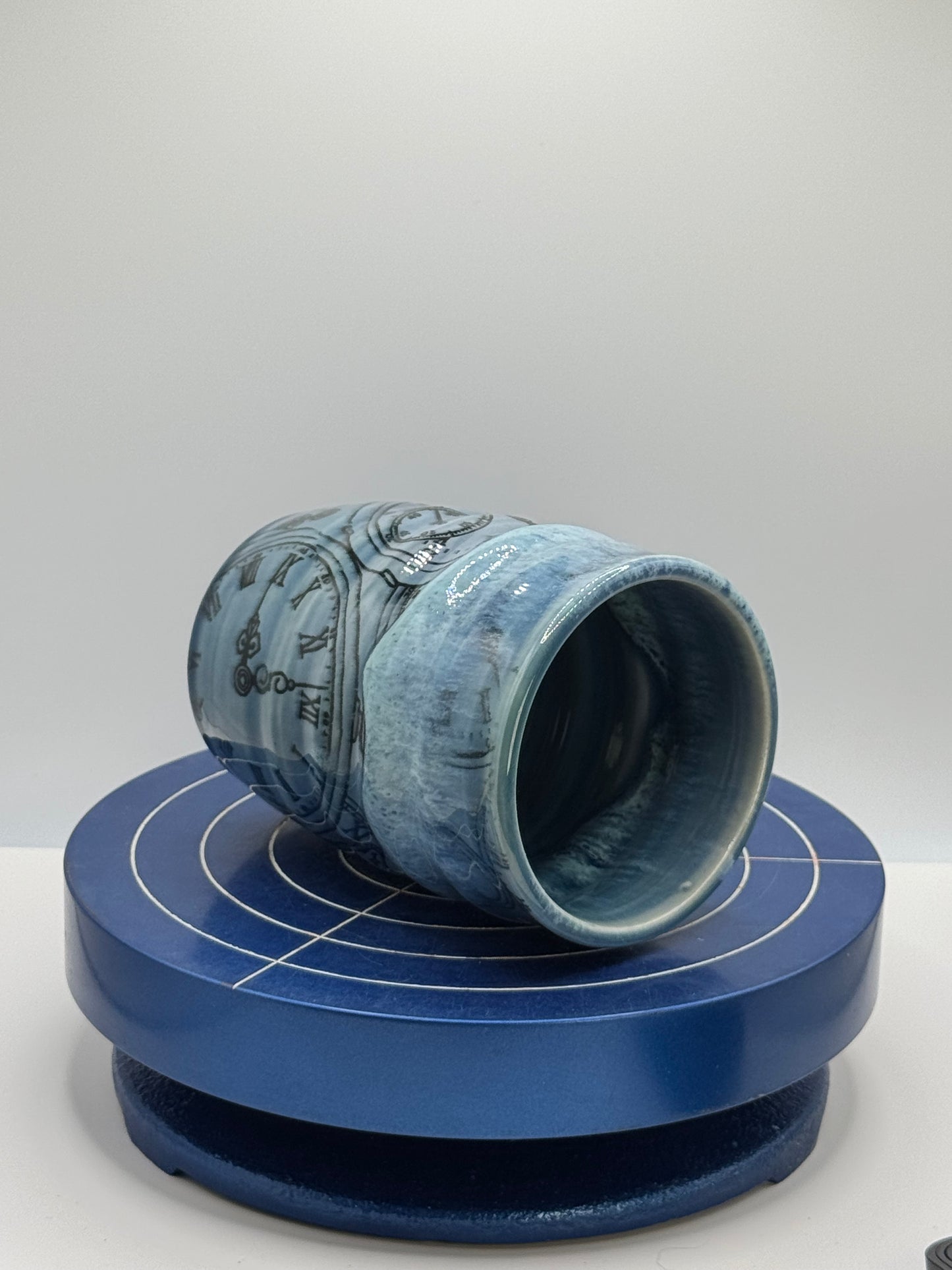 Blue Clocks Stoneware Tumbler