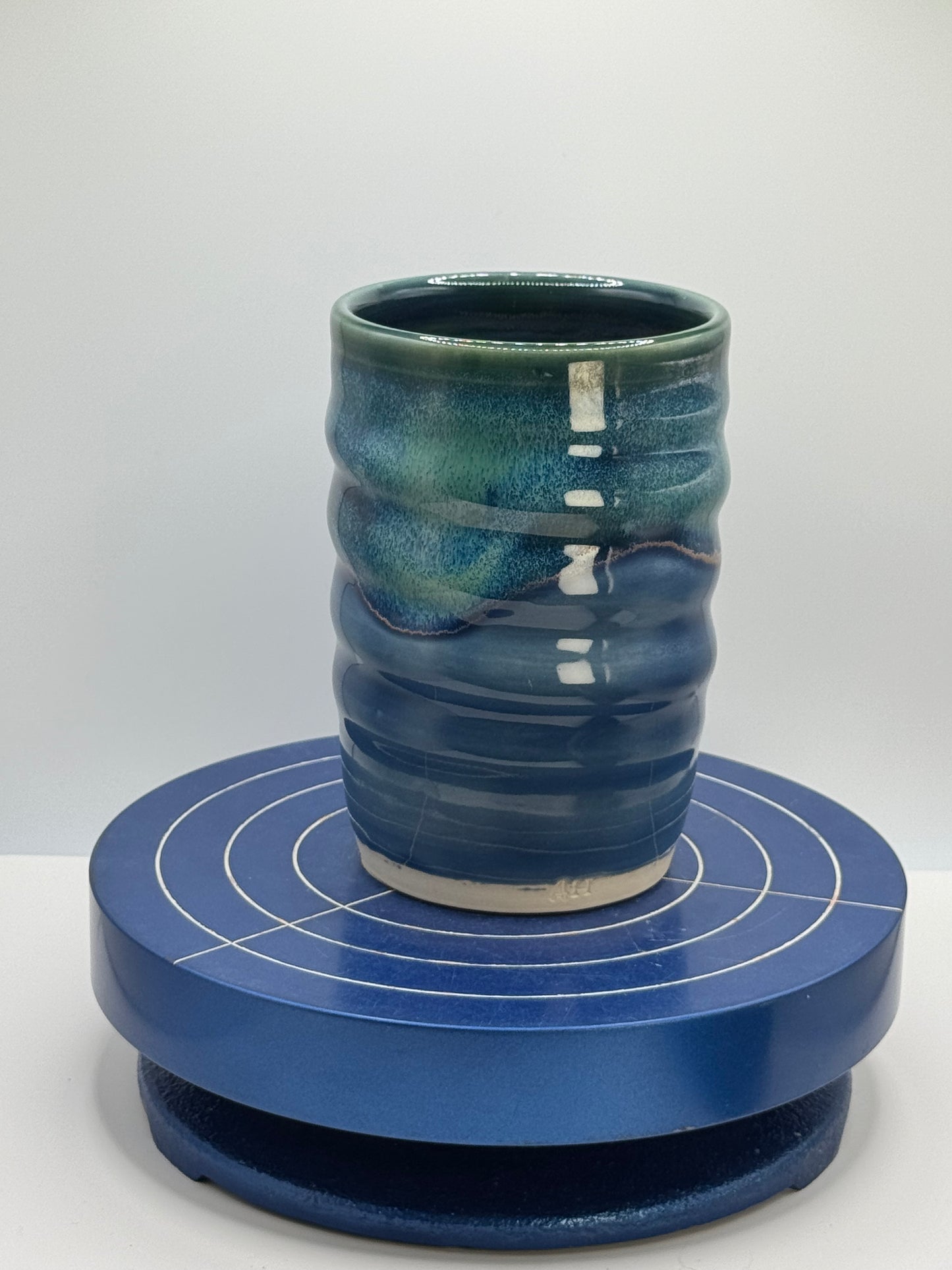Stormy Blue and Green Stoneware Tumbler