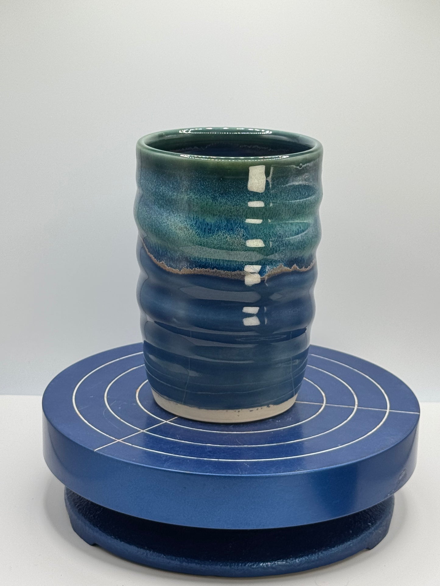Stormy Blue and Green Stoneware Tumbler