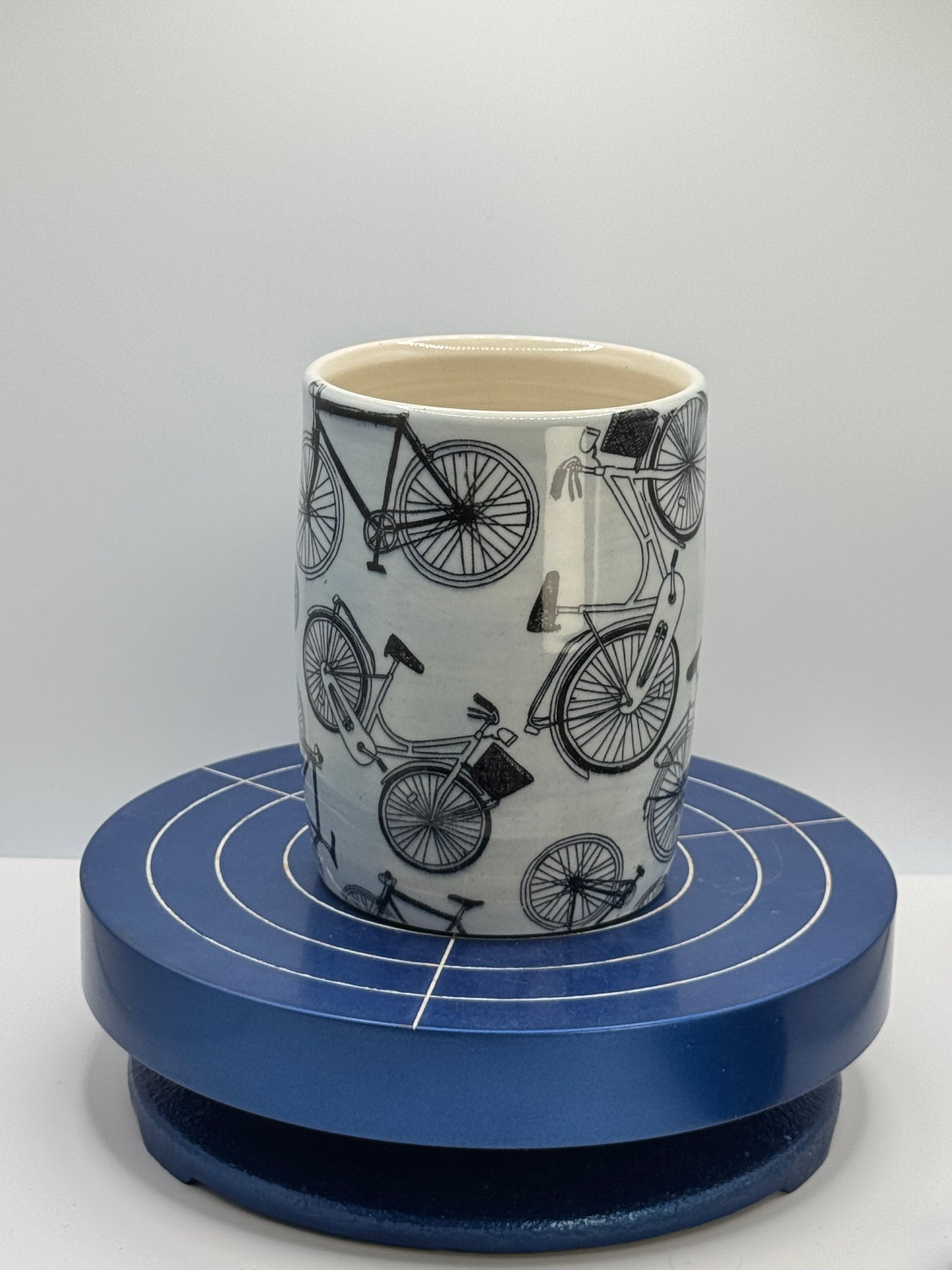 Blue and Black Bicycles Stoneware Coffee and Tea Mug