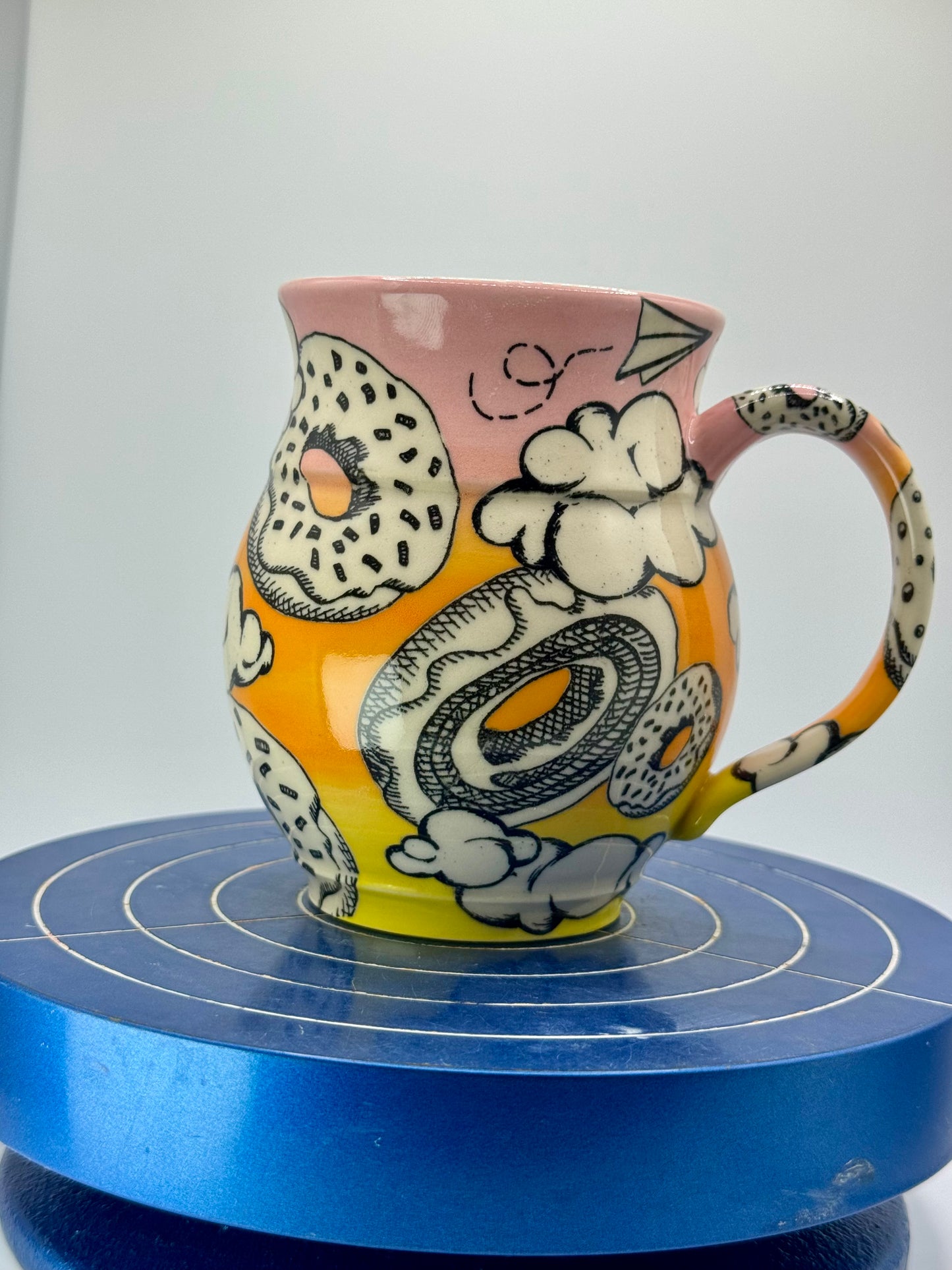 Rainbow Donut + Cloud Stoneware Coffee and Tea Mug