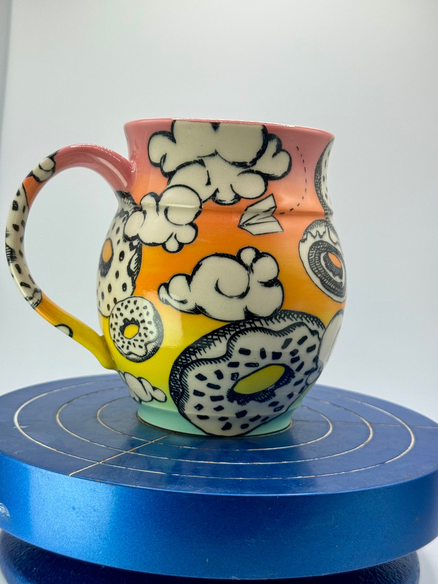 Rainbow Donut + Cloud Stoneware Coffee and Tea Mug