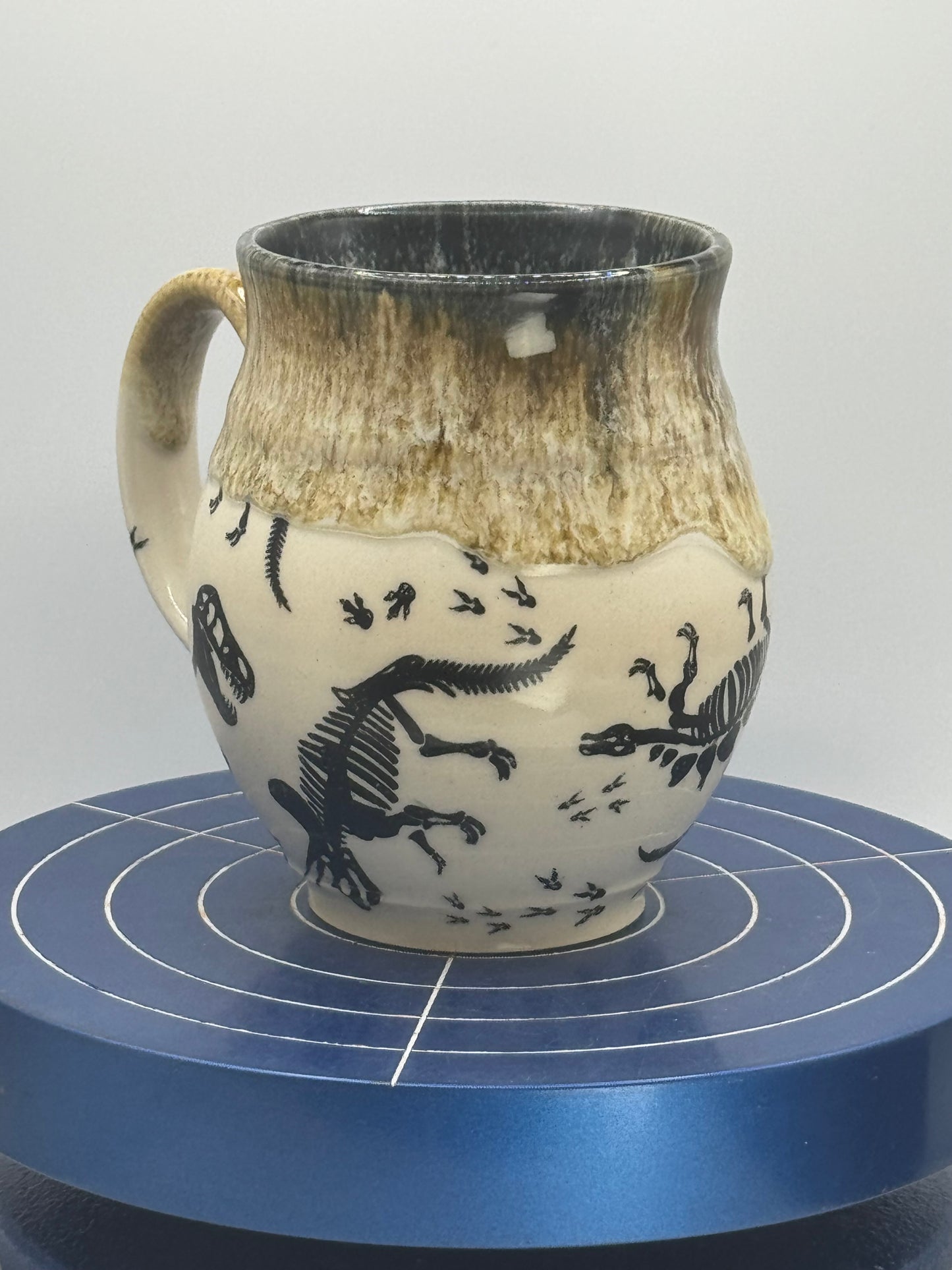 Dino Skeletons in Amber Stoneware Coffee and Tea Mug
