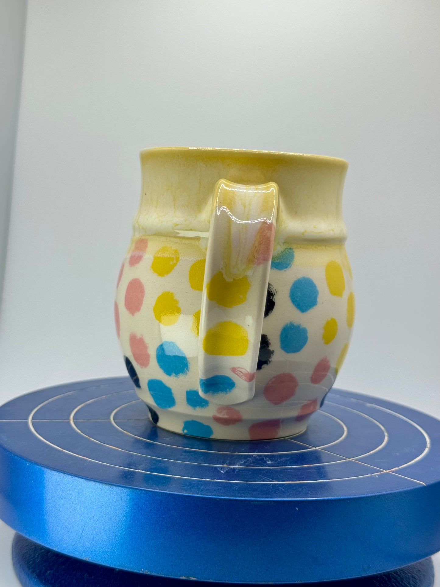 Rainbow Polka-Dot Stoneware Coffee and Tea Mug