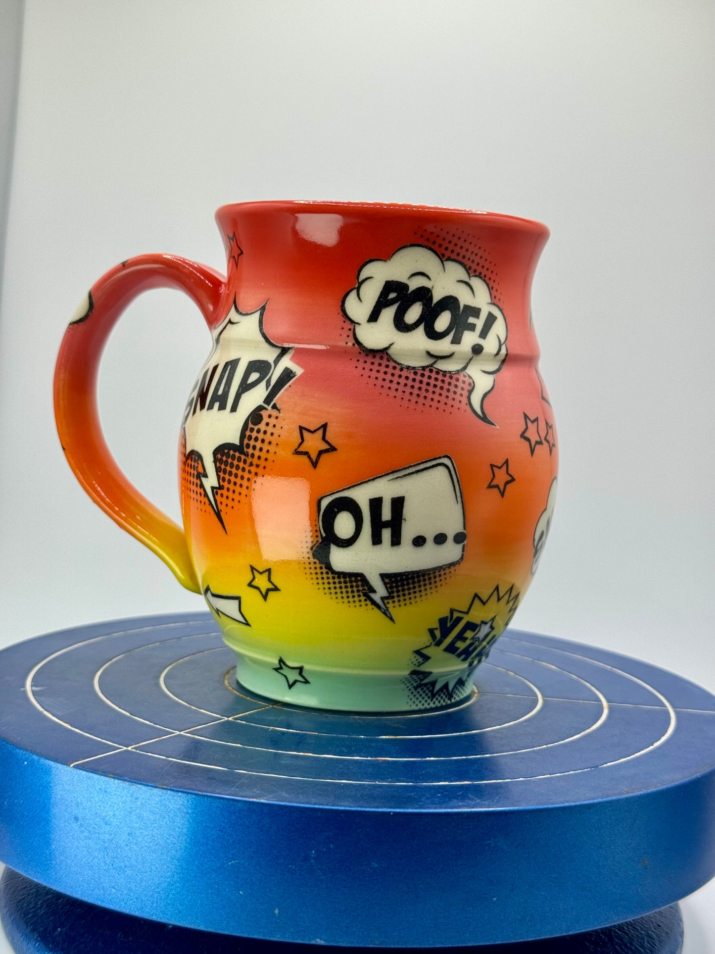Rainbow Graphic Comic Book Stoneware Coffee and Tea Mug