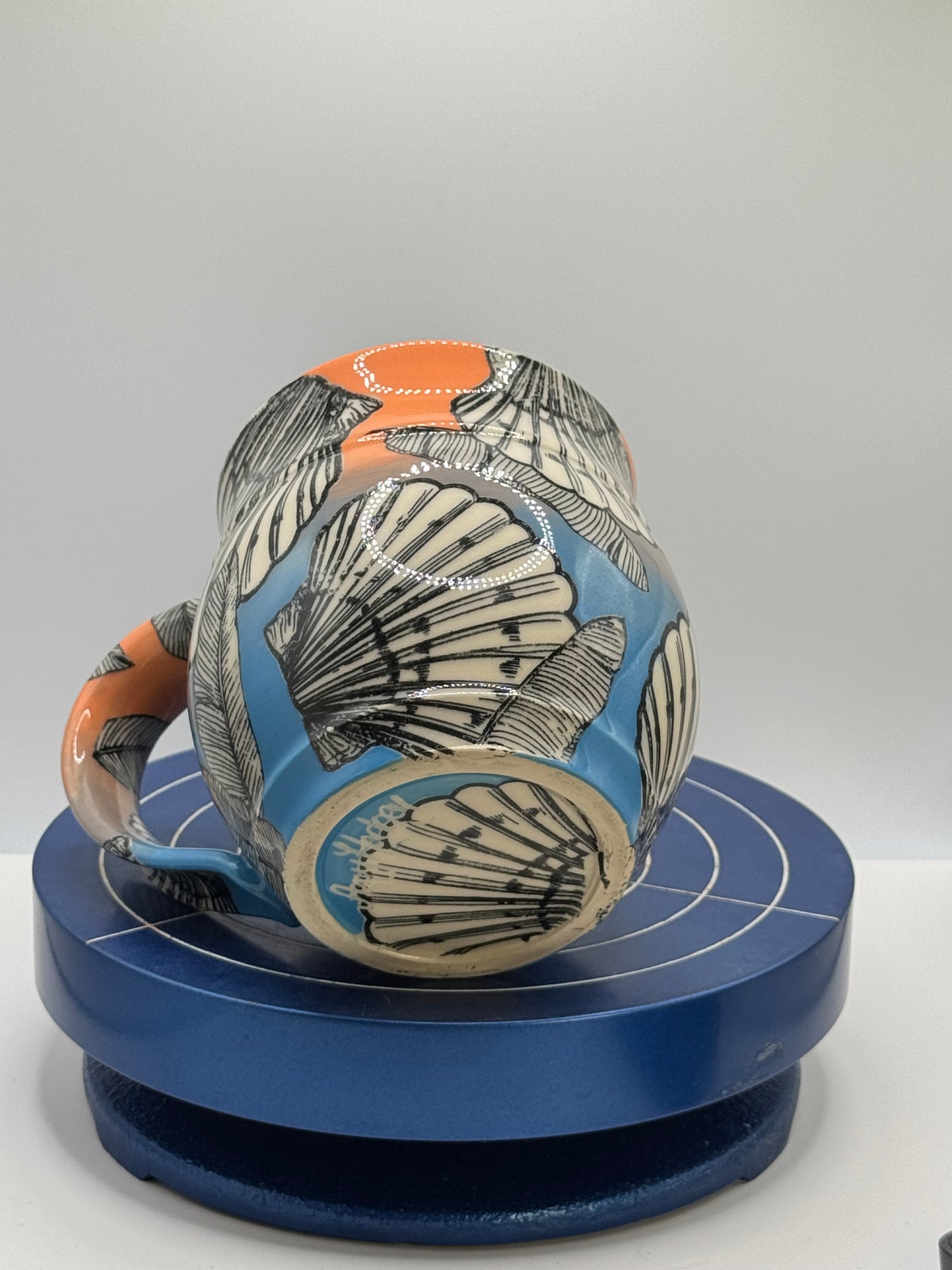 Shells and Banana Leaves Ombré Stoneware Coffee and Tea Mug
