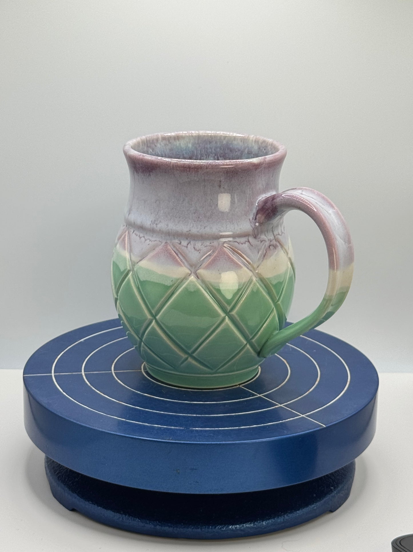 Carved Stoneware Coffee and Tea Mug