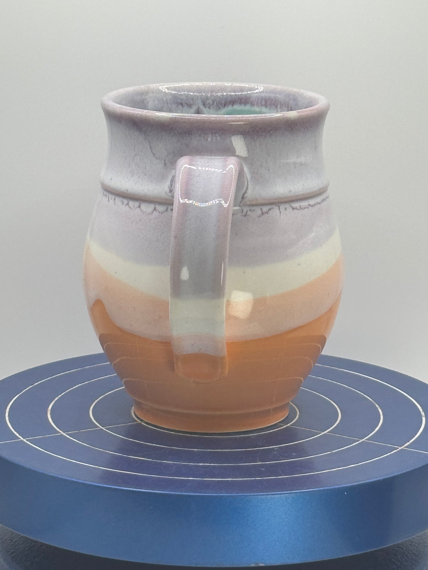 Purple and Orange Stoneware Coffee and Tea Mug