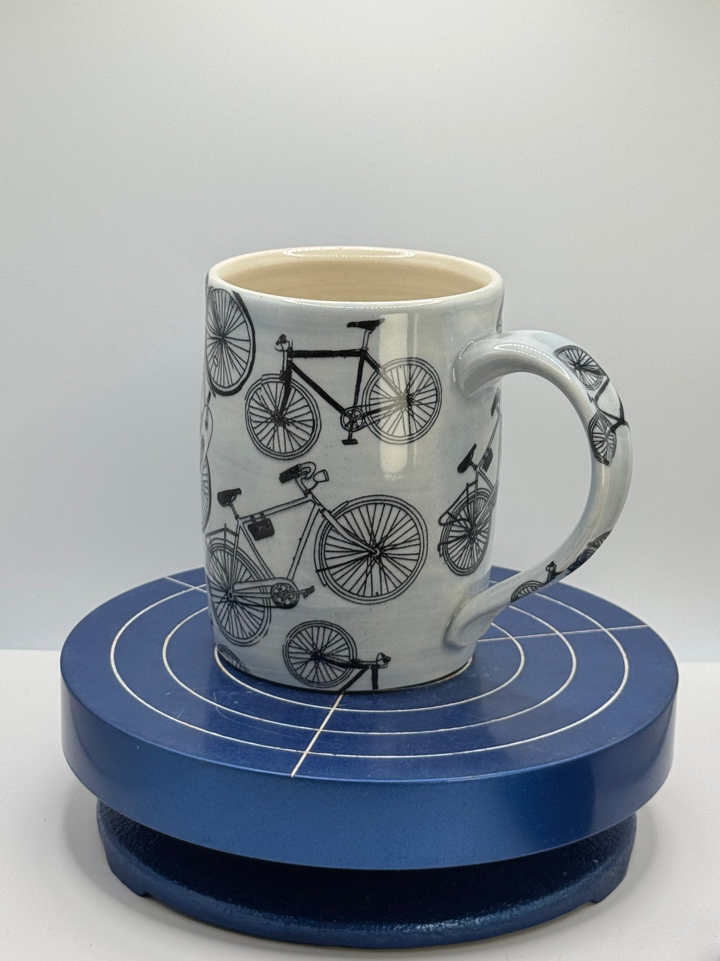 Blue and Black Bicycles Stoneware Coffee and Tea Mug