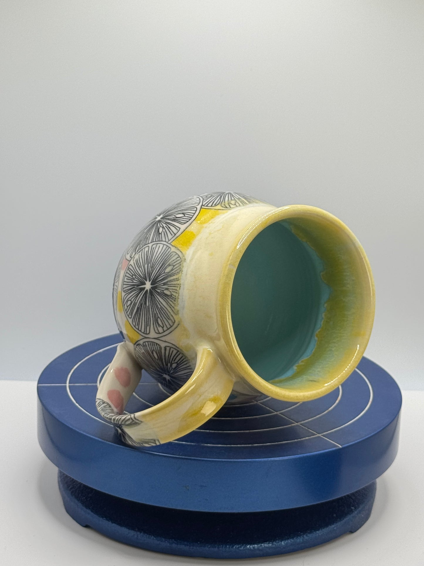 Citrus and Polka Dot Stoneware Coffee and Tea Mug