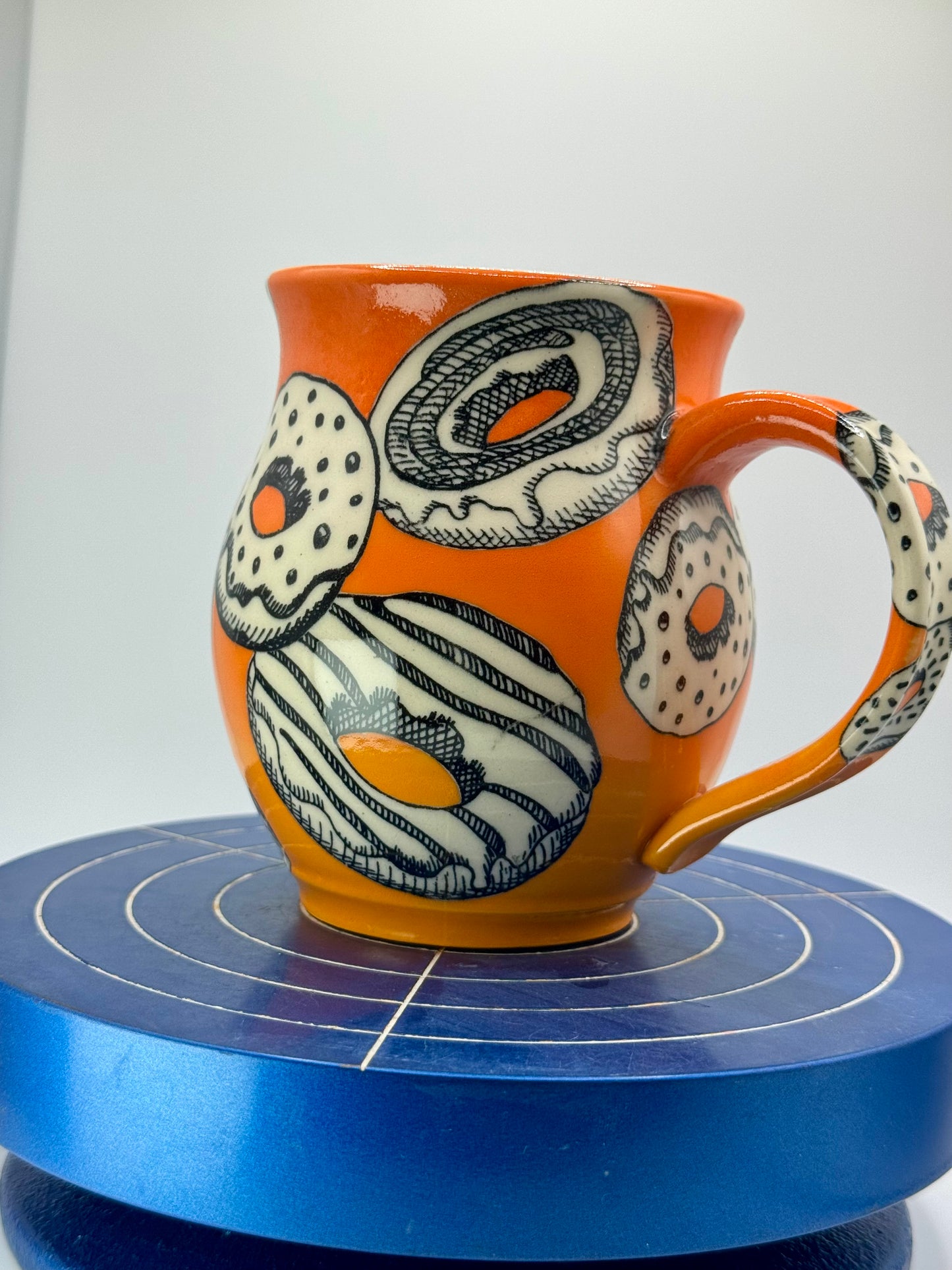 Orange Ombre Donut Stoneware Coffee and Tea Mug