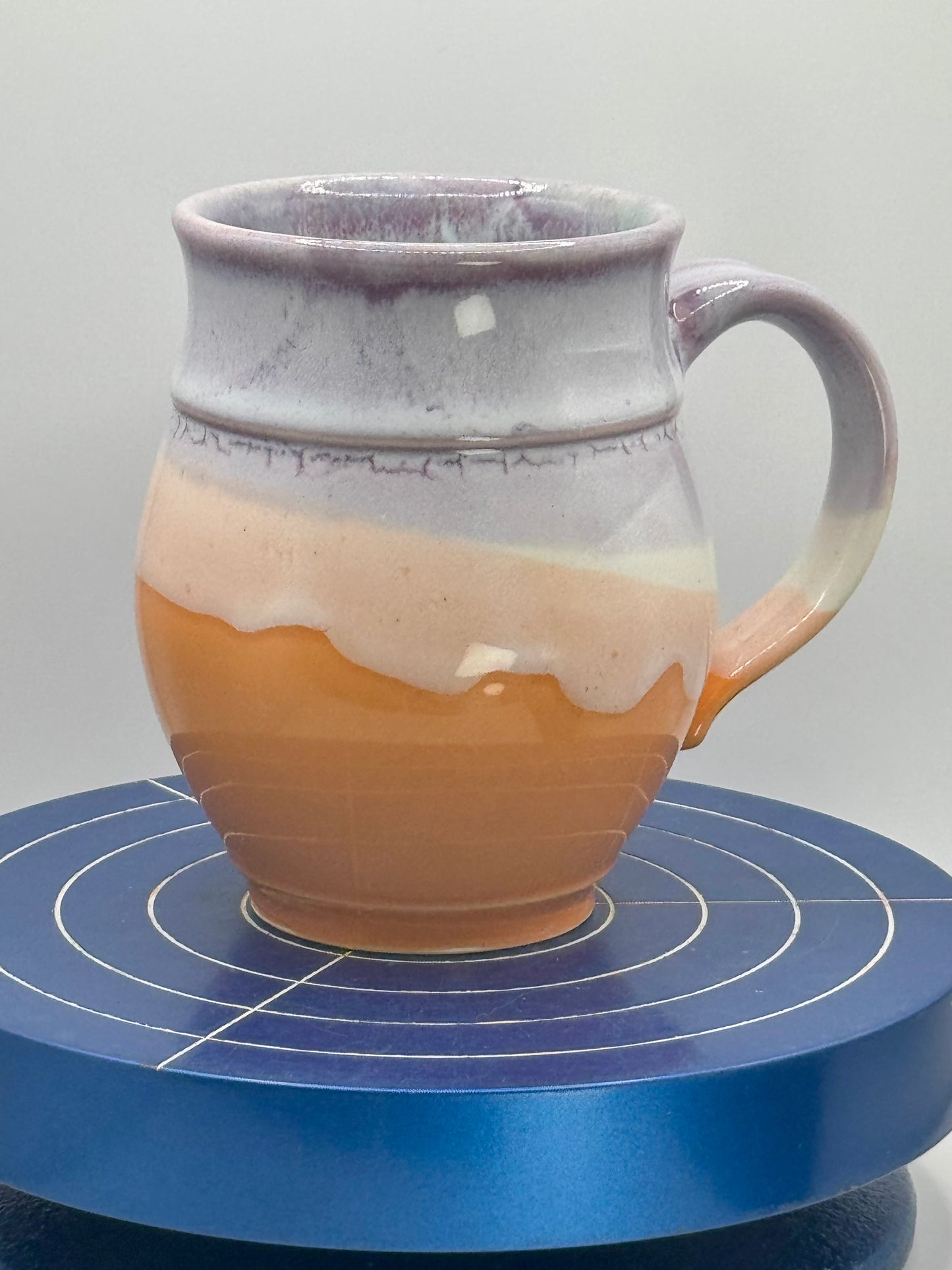 Purple and Orange Stoneware Coffee and Tea Mug