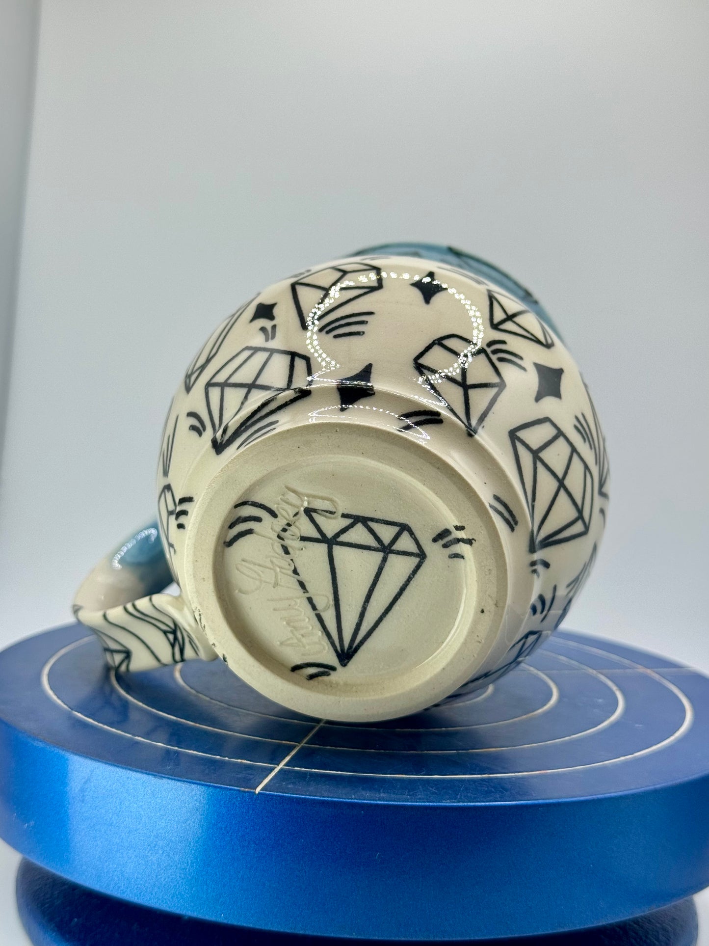 Blue Sapphire Gemstone Stoneware Coffee and Tea Mug