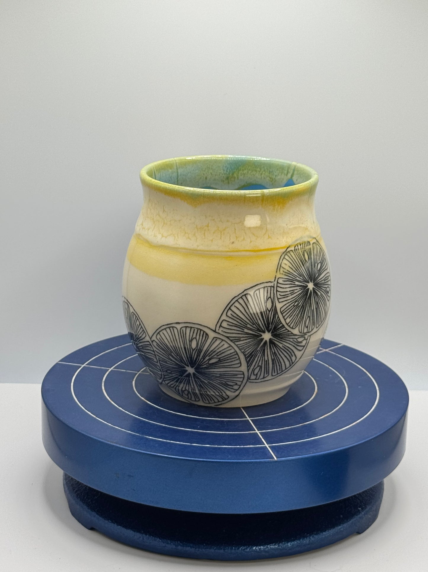 Yellow Citrus Slices Stoneware Coffee and Tea Mug