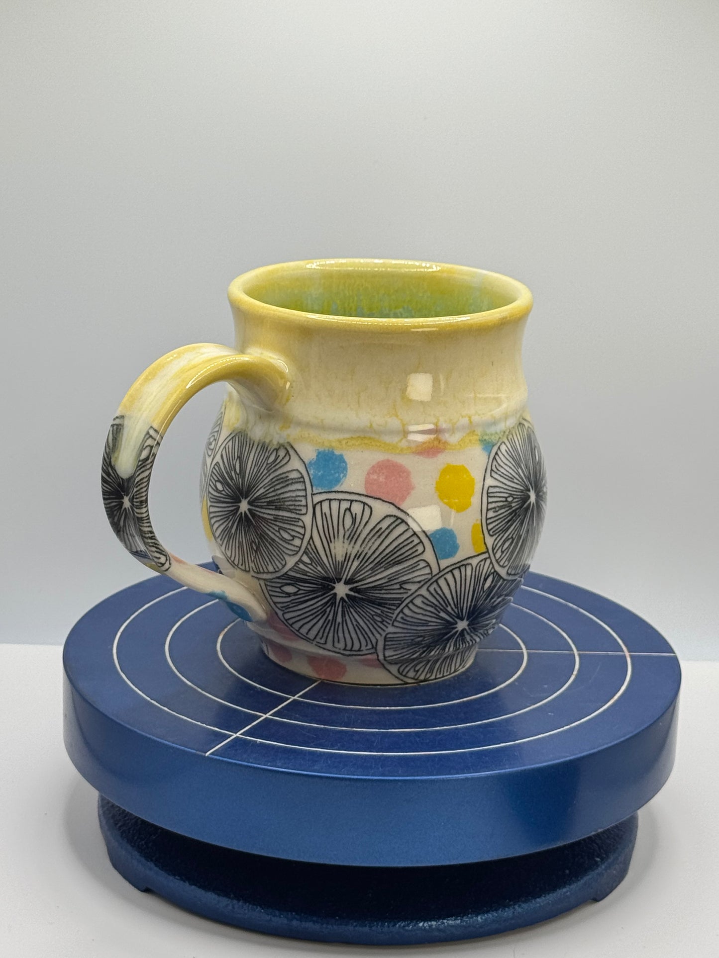 Citrus and Polka Dot Stoneware Coffee and Tea Mug