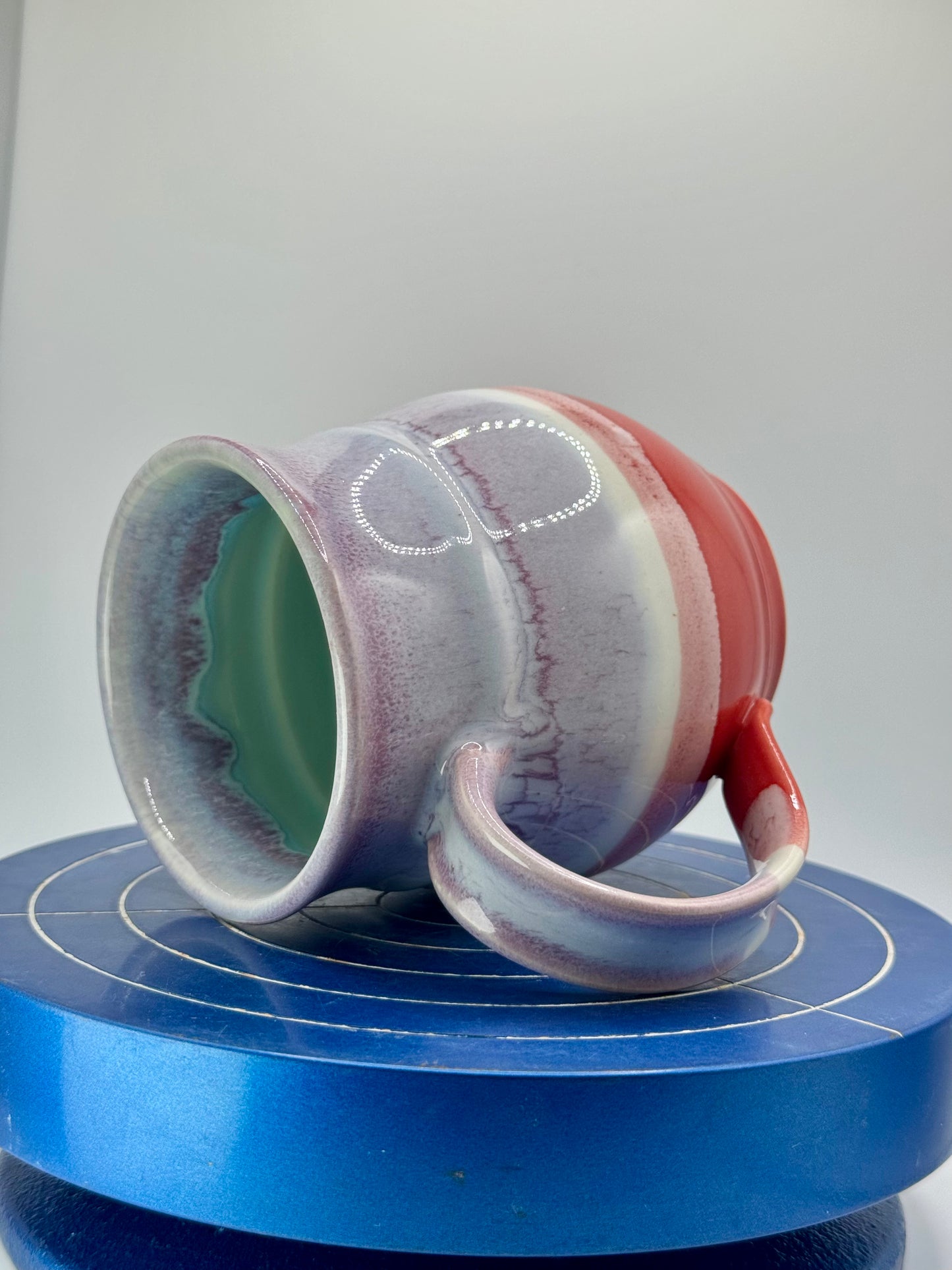 Purple and Red Stoneware Coffee and Tea Mug