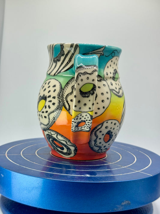 Rainbow Graphic Donut Stoneware Coffee and Tea Mug